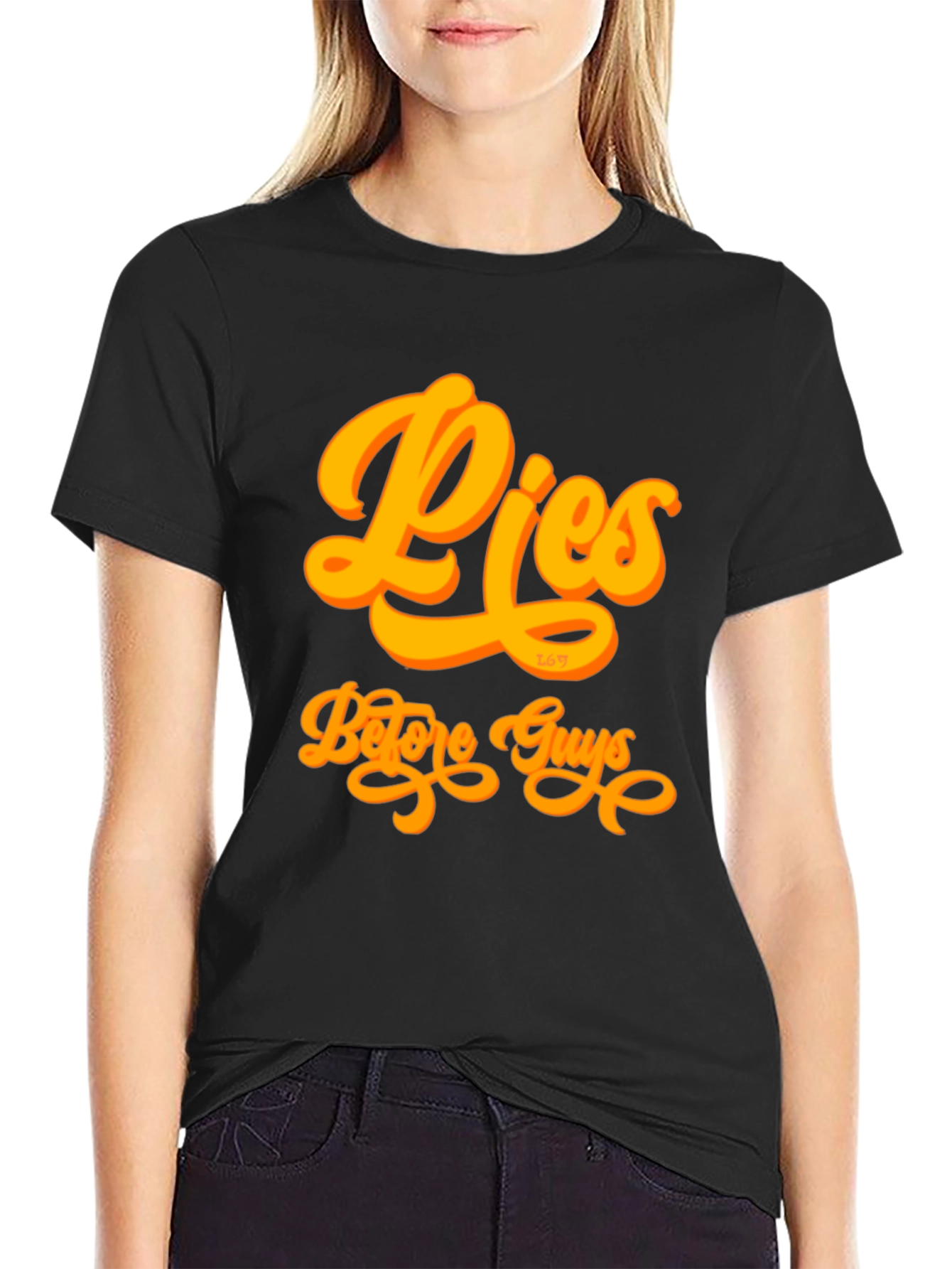 Pies Before Guys Graphic Tee - Black