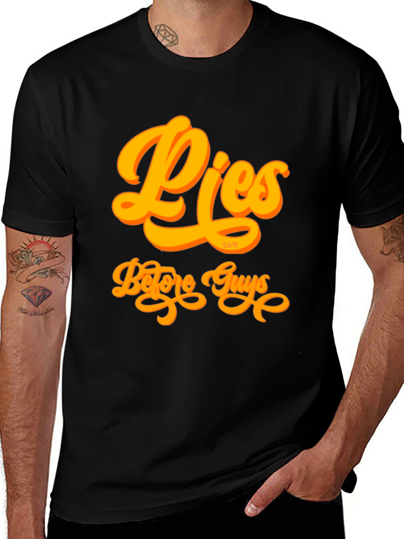 Pies Before Guys Graphic Tee - Black