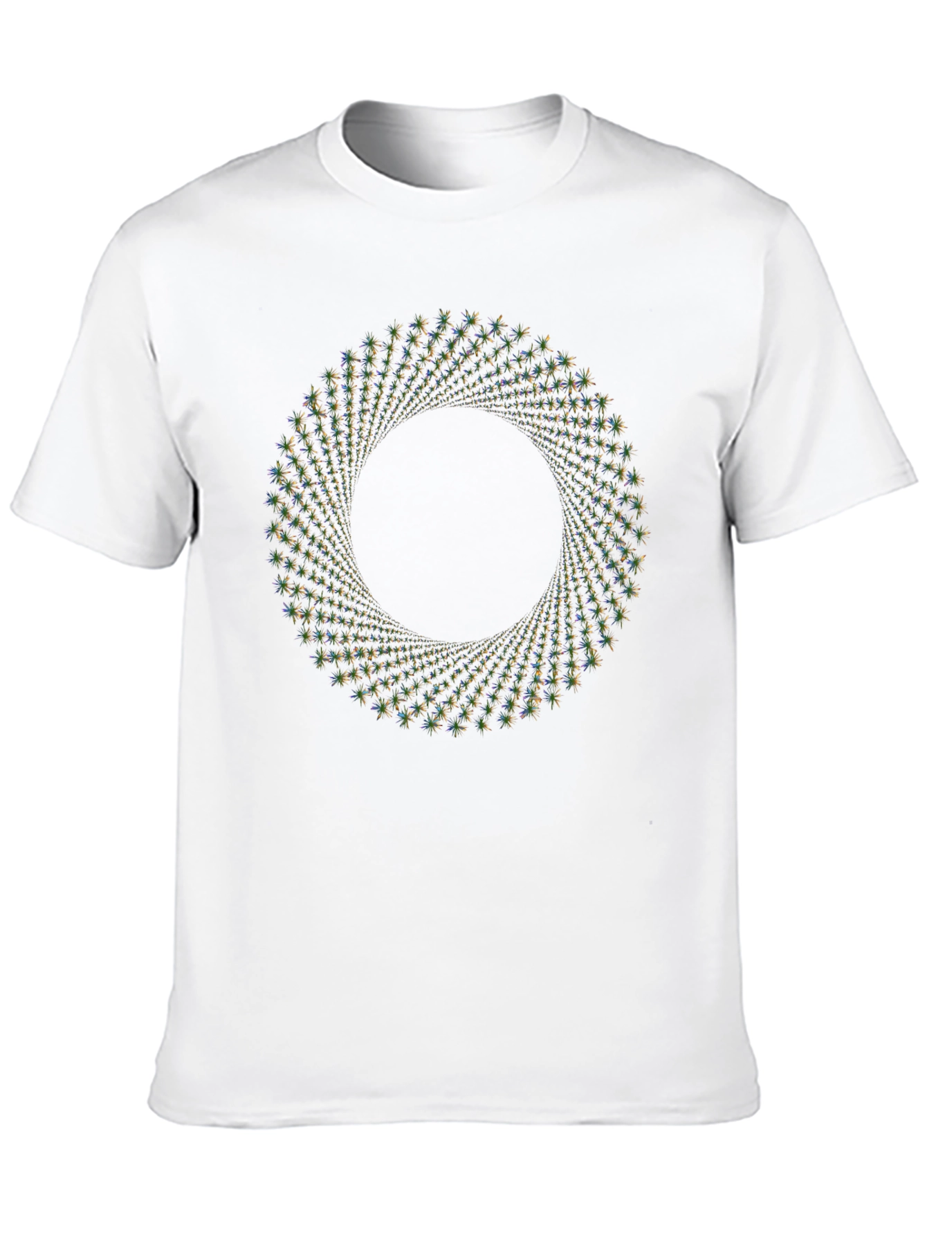 Geometric Swirl Graphic Tee - Black