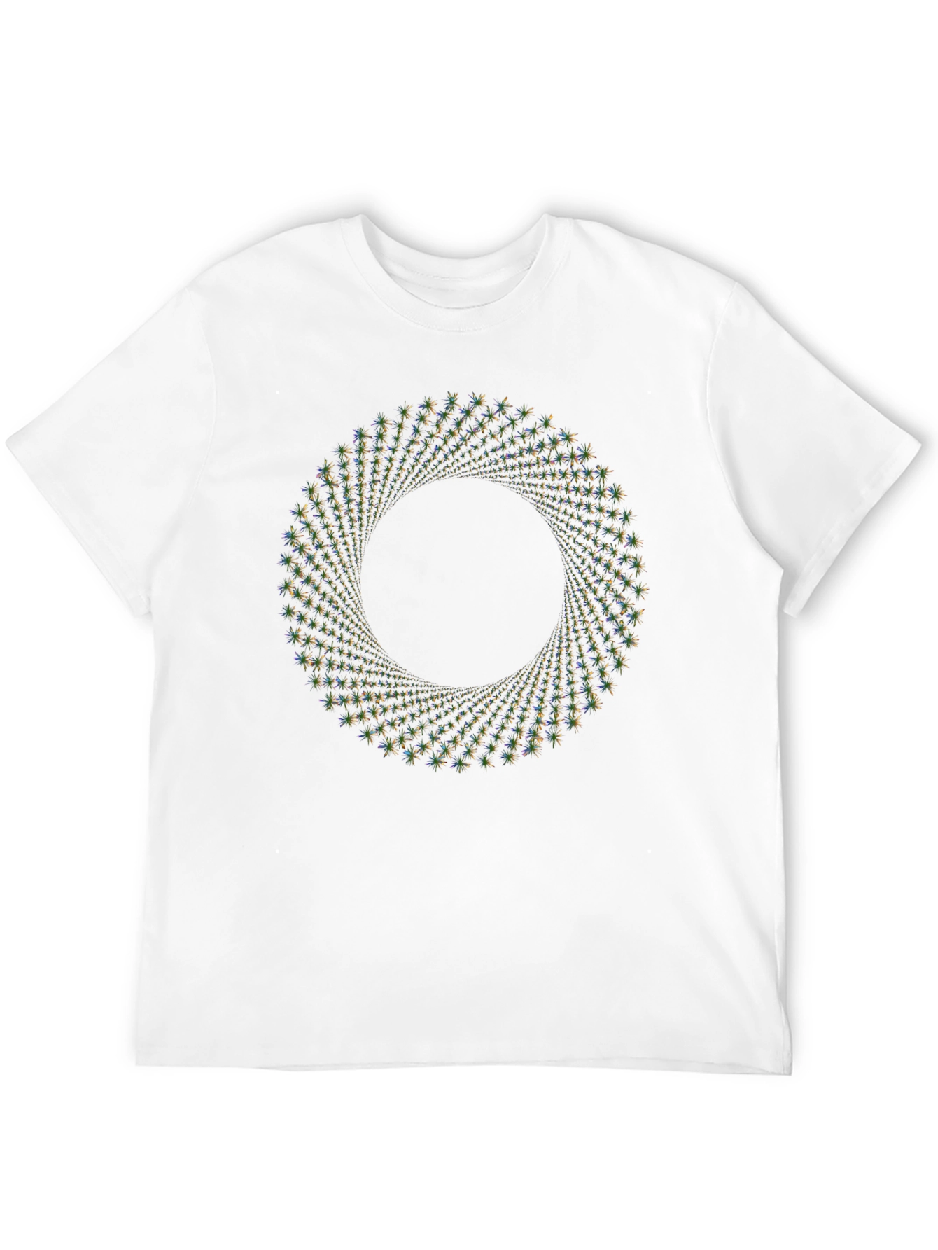 Geometric Swirl Graphic Tee - Black