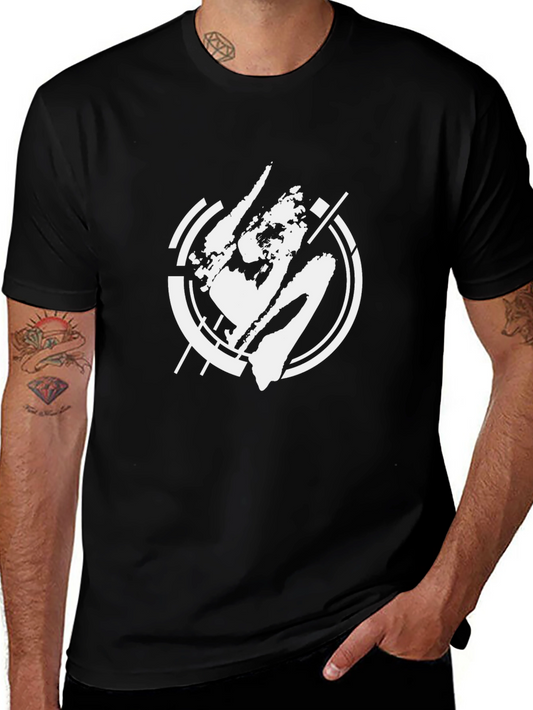 Abstract Graphic T-Shirt - Stylish Black Tee