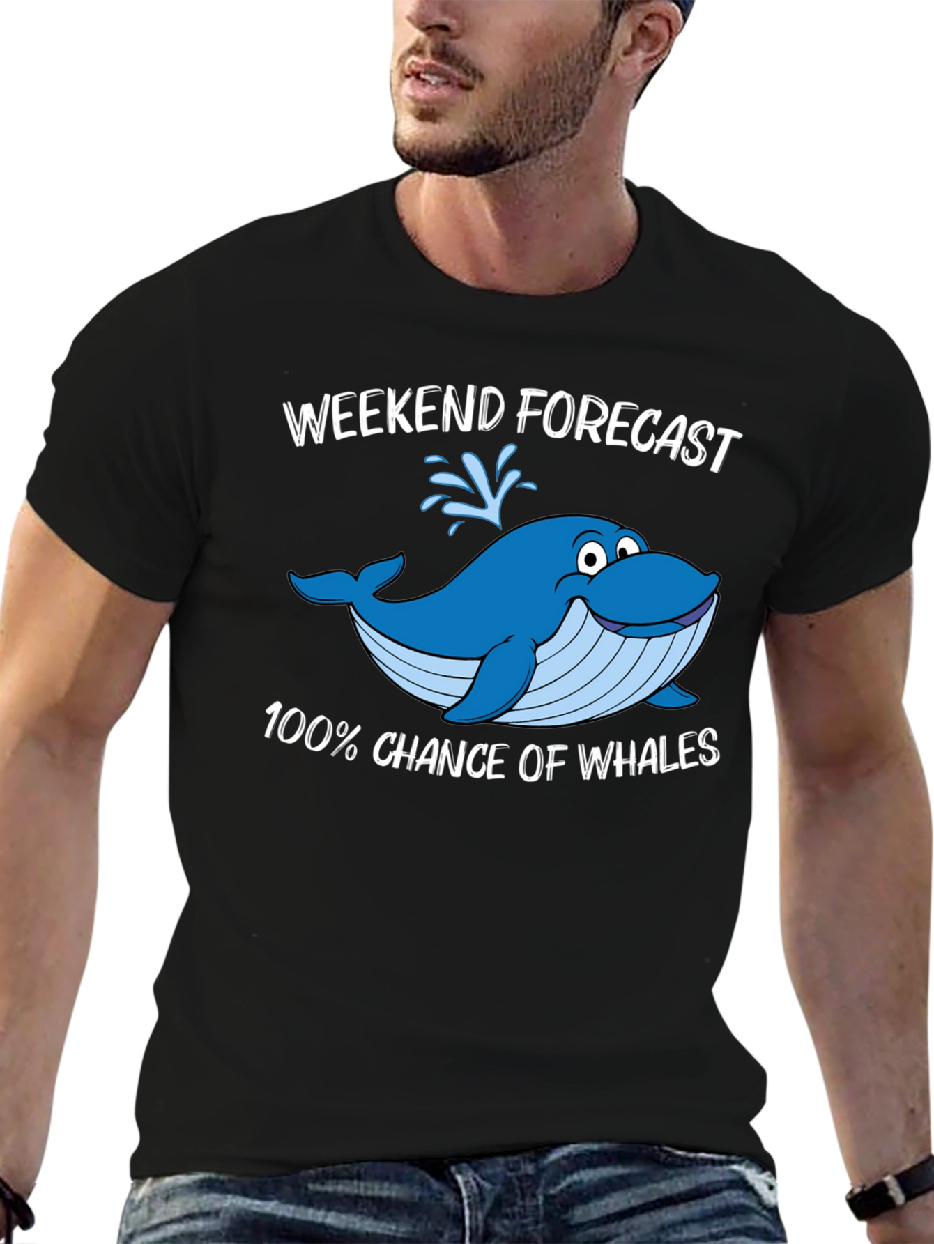 Weekend Forecast Whale Graphic T-Shirt