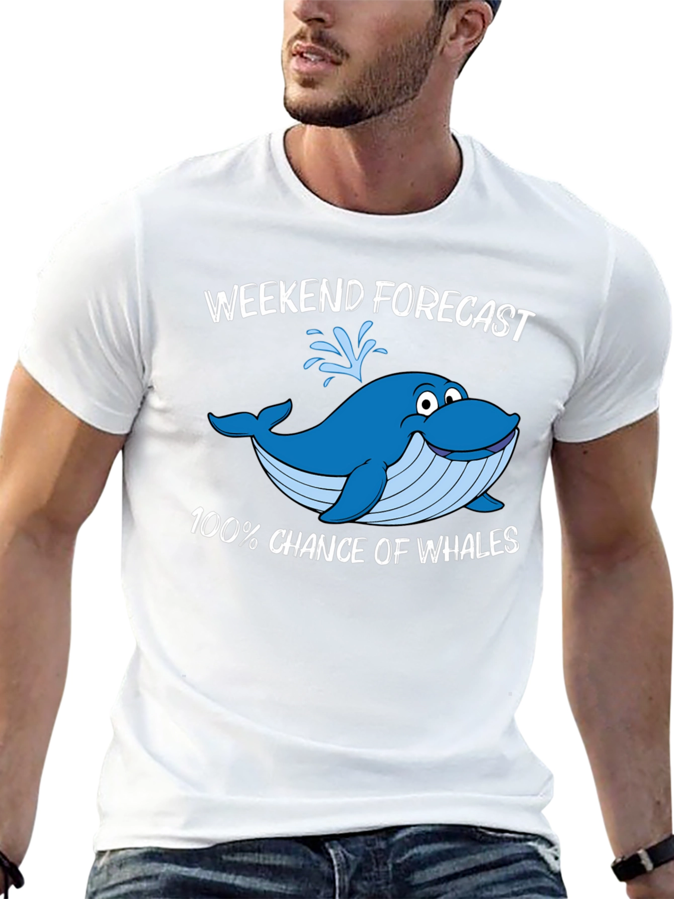 Weekend Forecast Whale Graphic T-Shirt