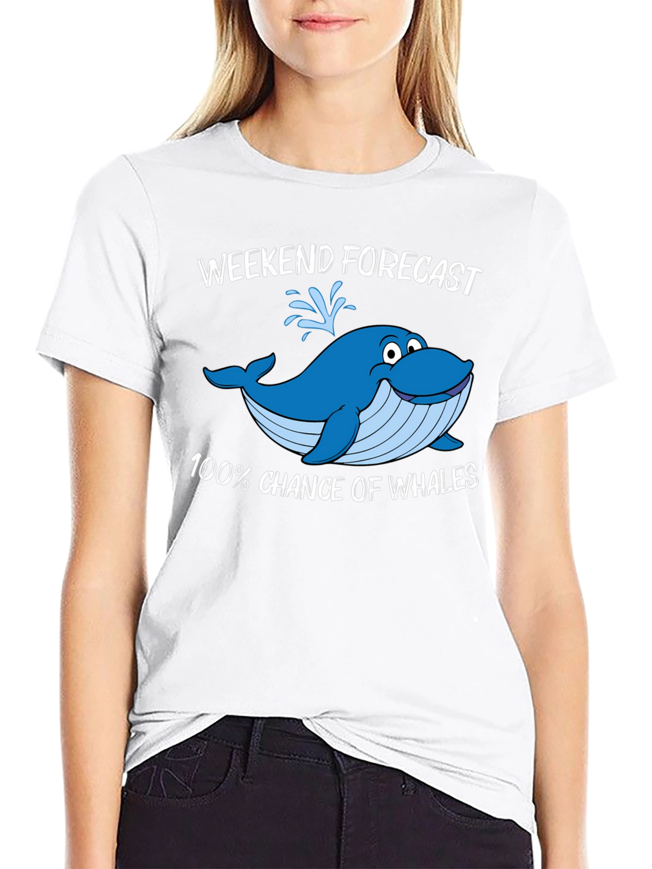 Weekend Forecast Whale Graphic T-Shirt