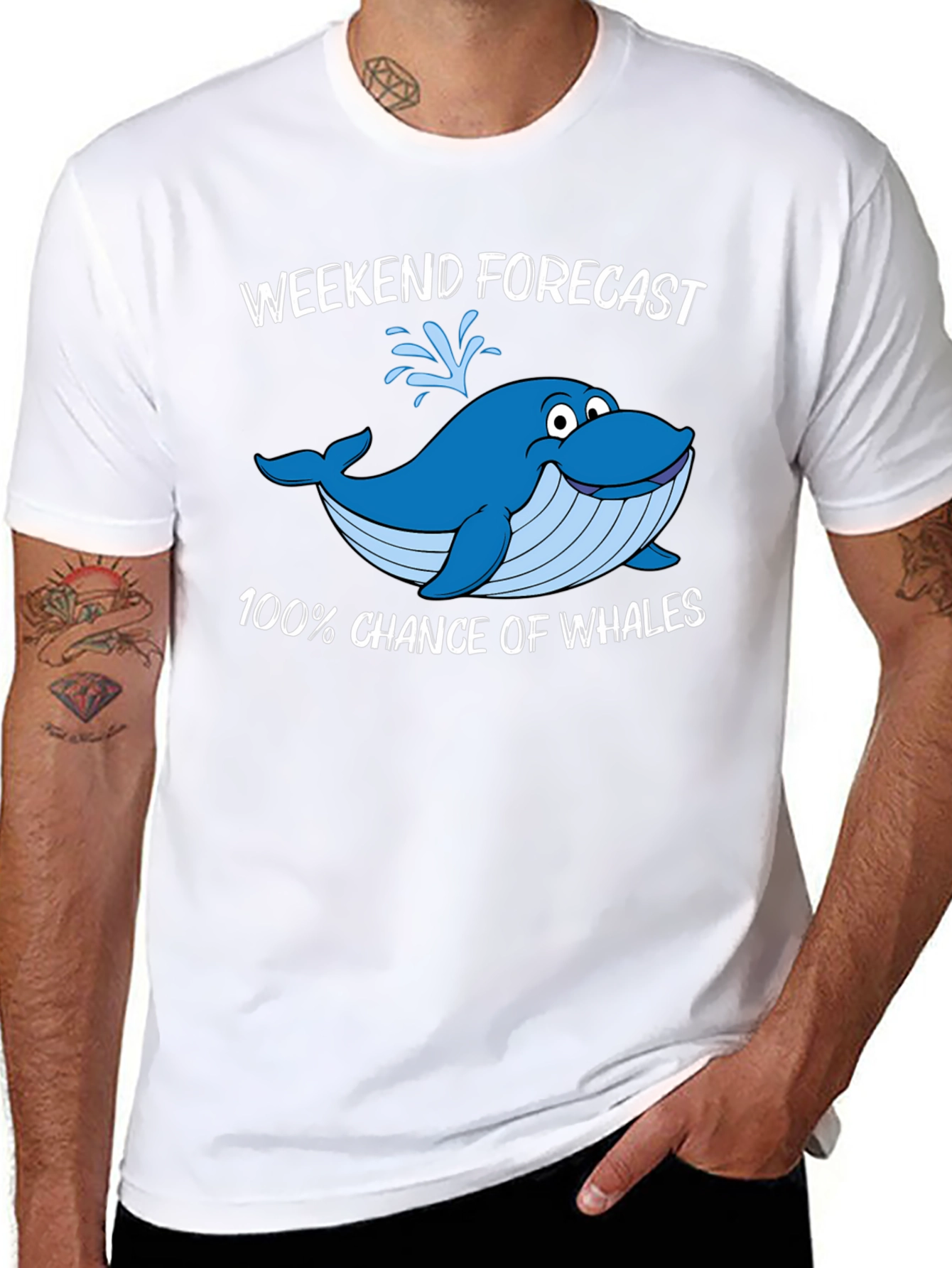 Weekend Forecast Whale Graphic T-Shirt