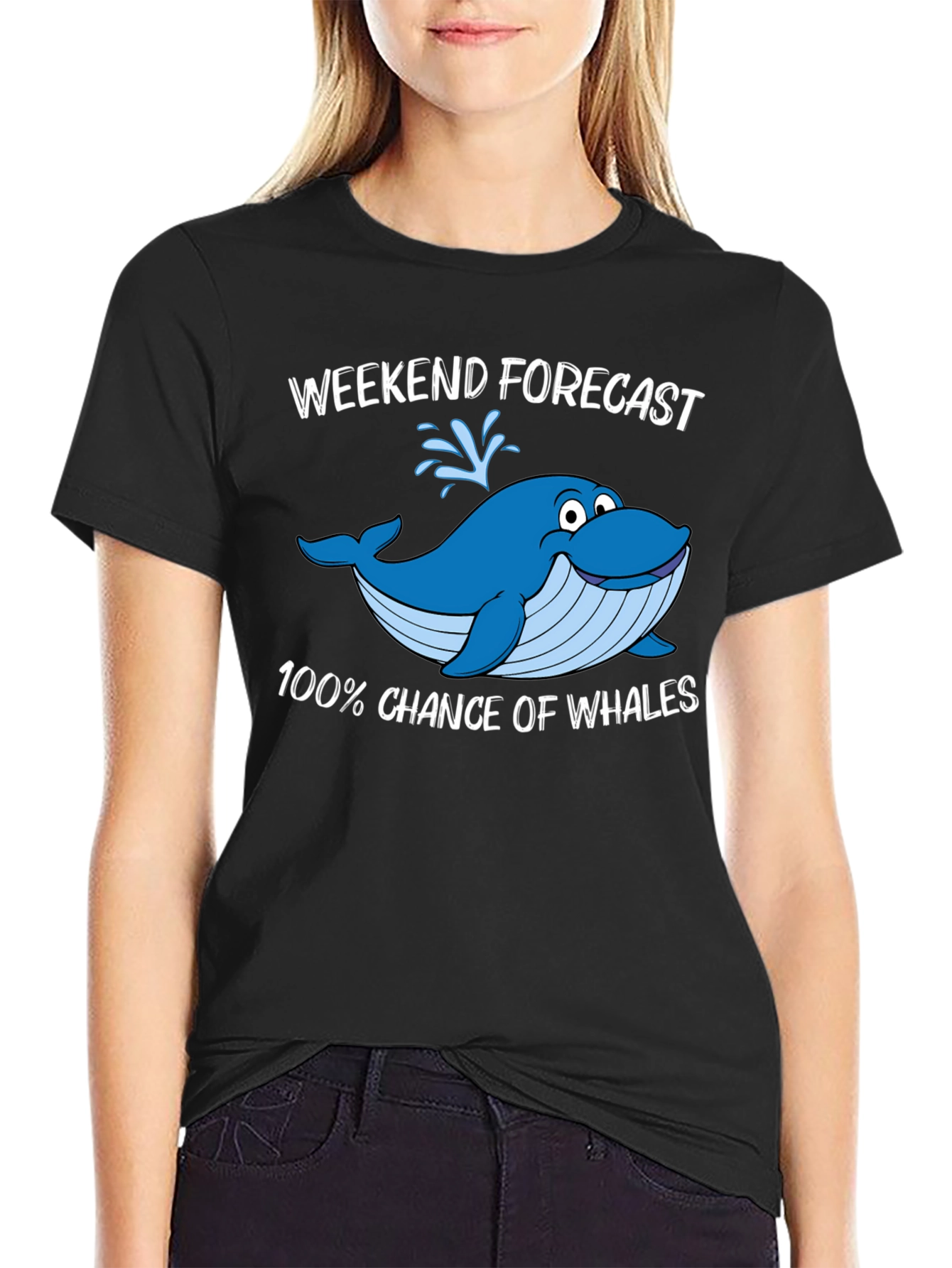 Weekend Forecast Whale Graphic T-Shirt