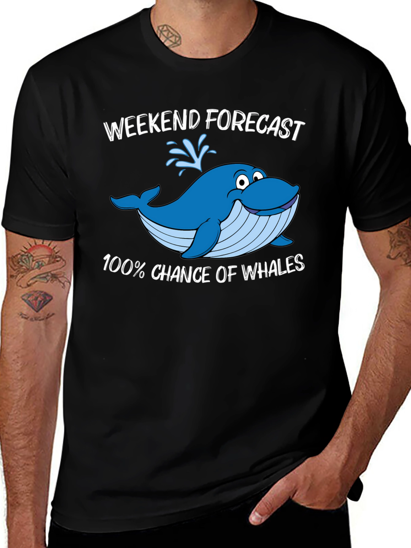 Weekend Forecast Whale Graphic T-Shirt