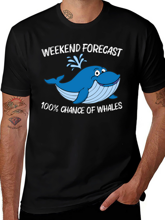 Weekend Forecast Whale Graphic T-Shirt