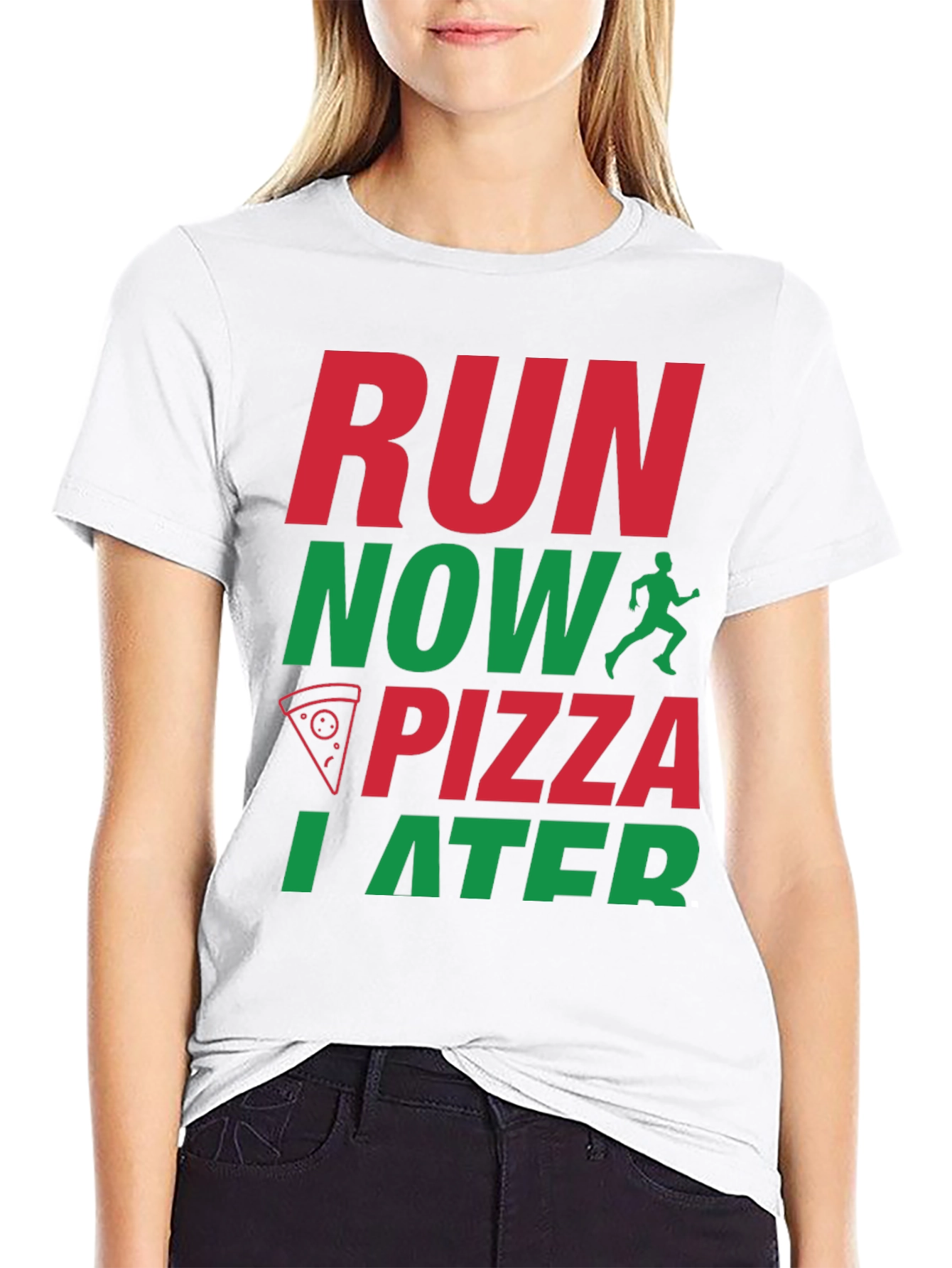 Run Now Pizza Later Graphic T-Shirt