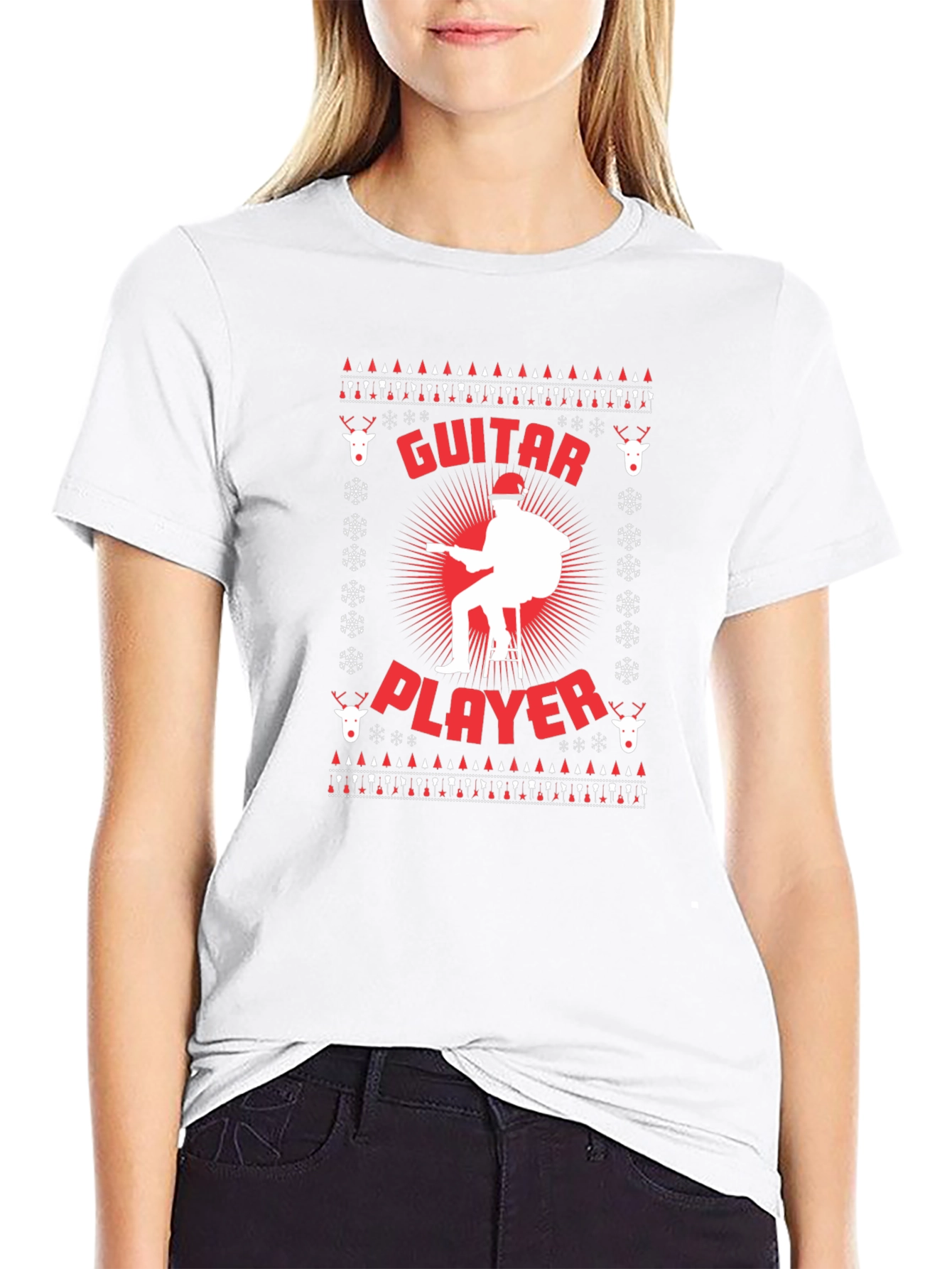 Guitar Player Ugly Christmas Sweater T-Shirt