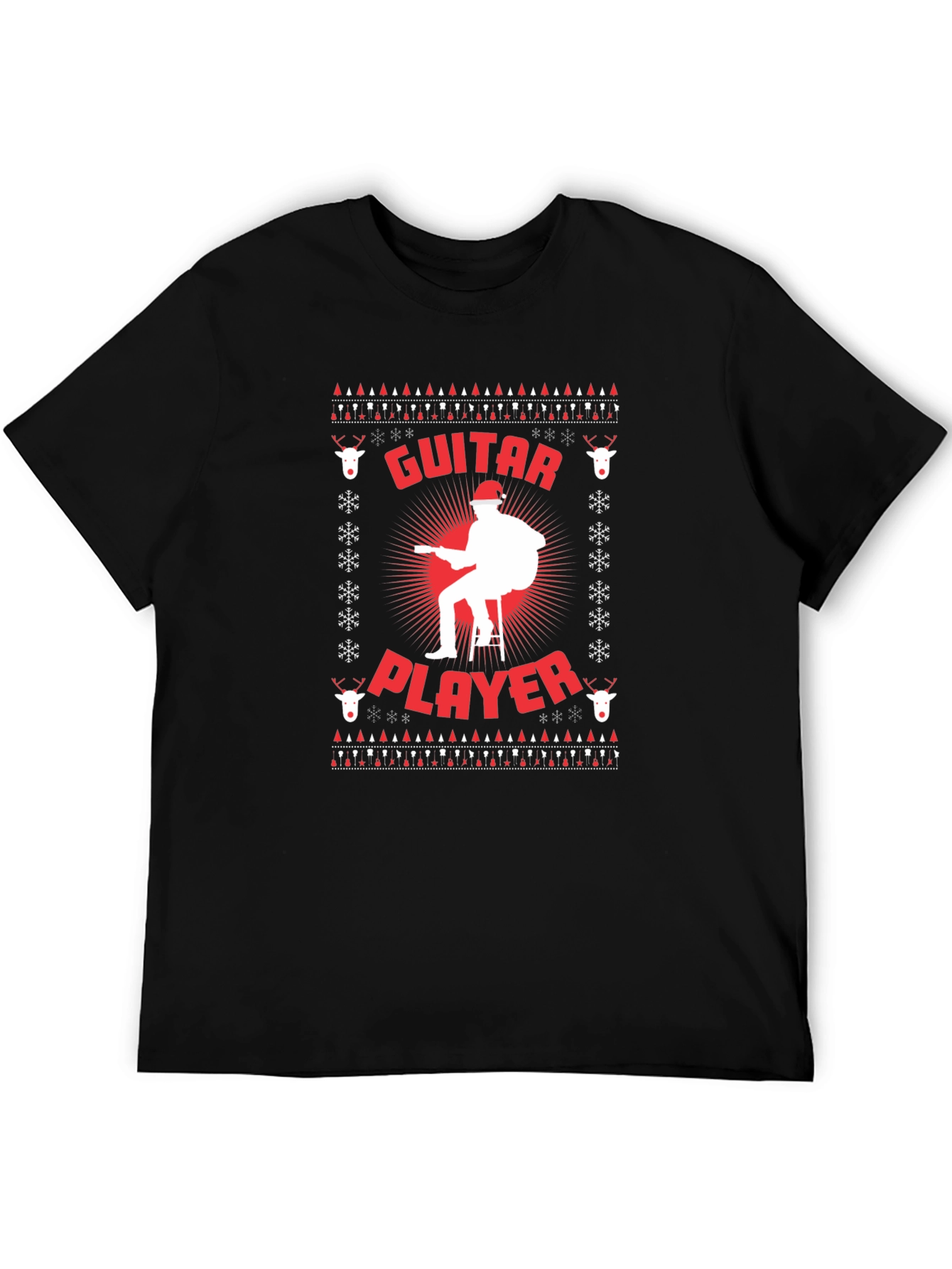 Guitar Player Ugly Christmas Sweater T-Shirt