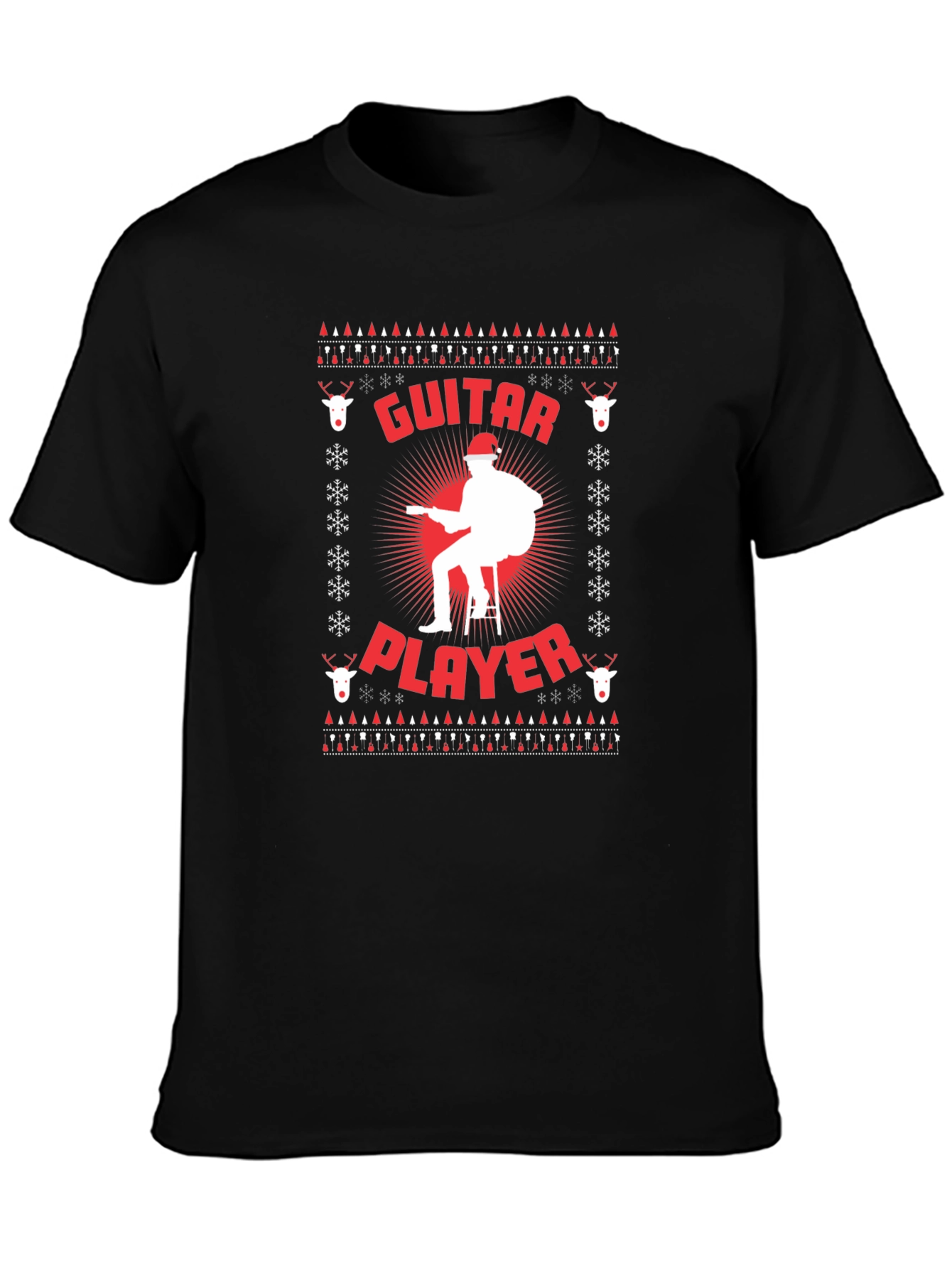 Guitar Player Ugly Christmas Sweater T-Shirt