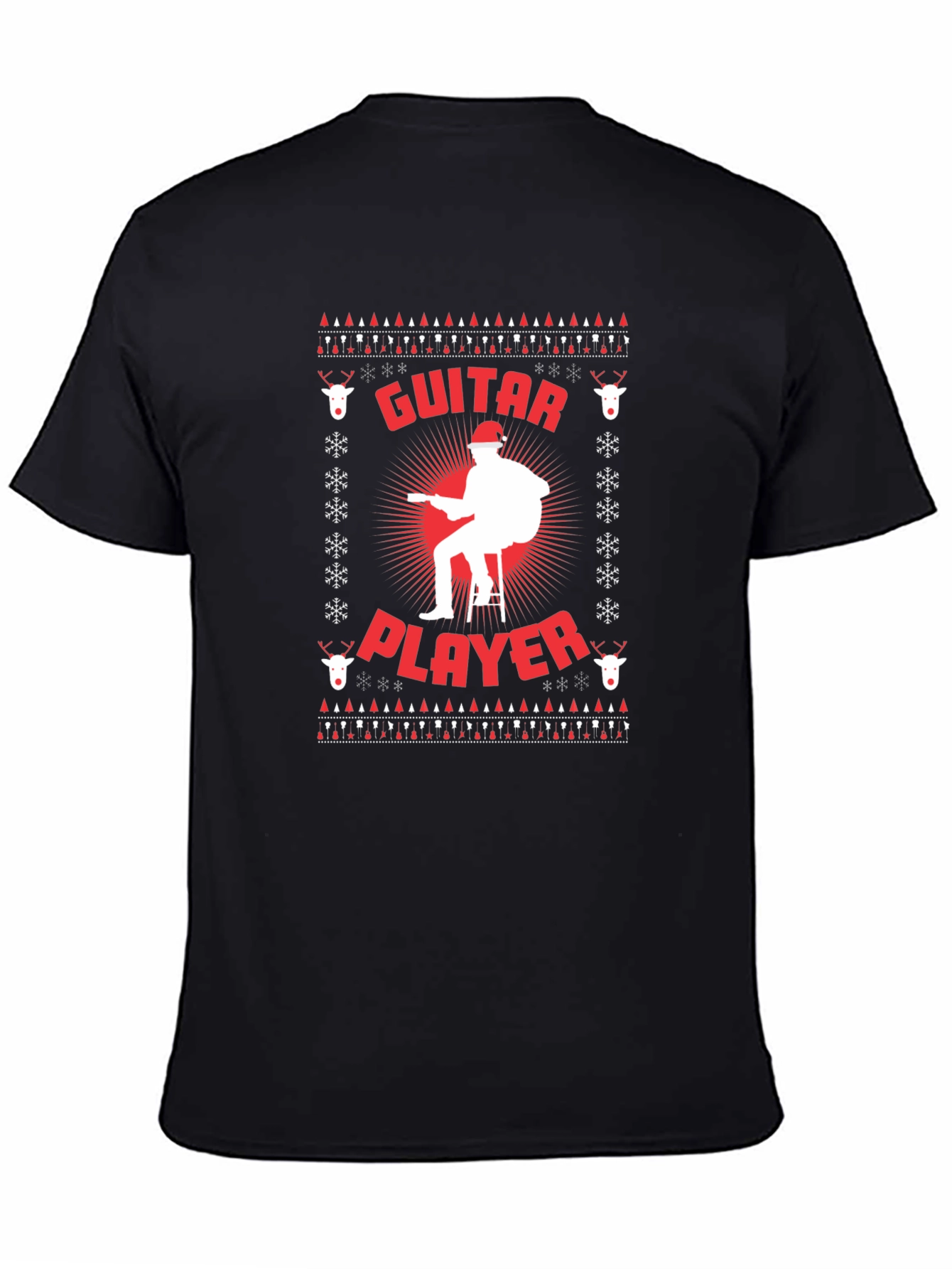 Guitar Player Ugly Christmas Sweater T-Shirt