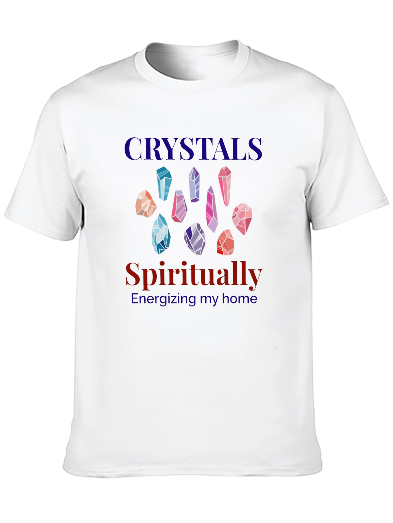Crystals Spiritually Energizing Black T-Shirt