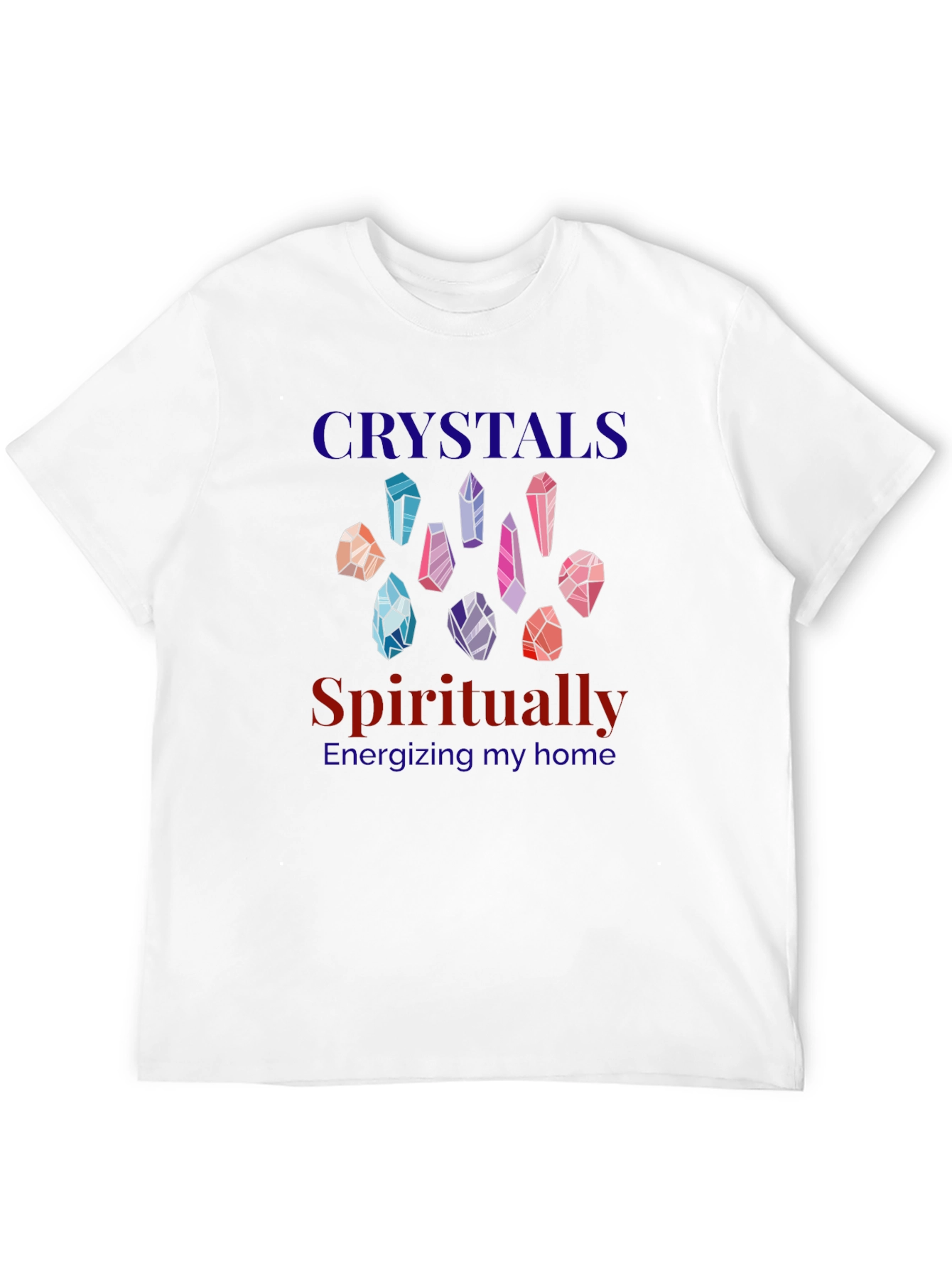 Crystals Spiritually Energizing Black T-Shirt
