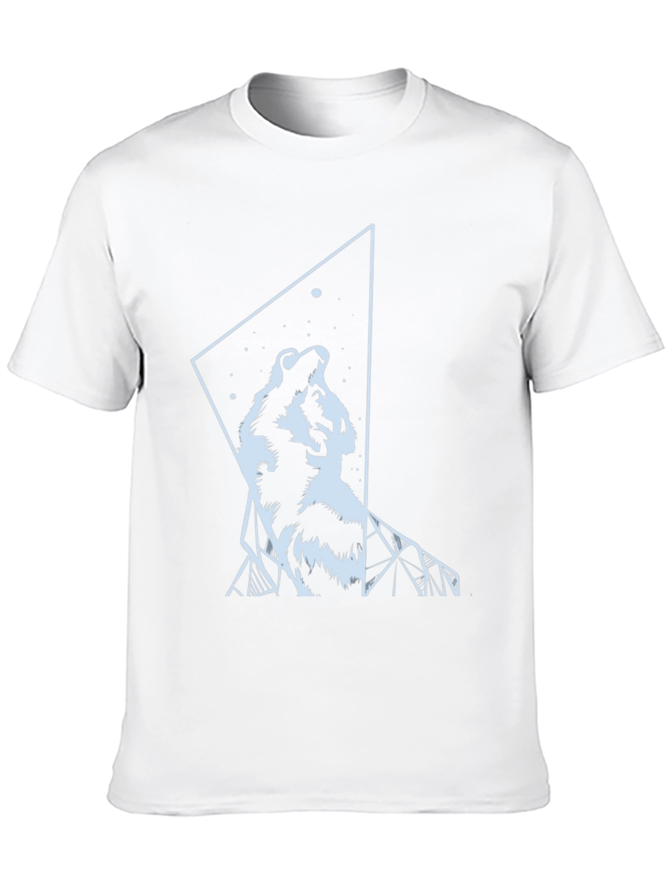 Wolf Graphic Tee - Geometric Design