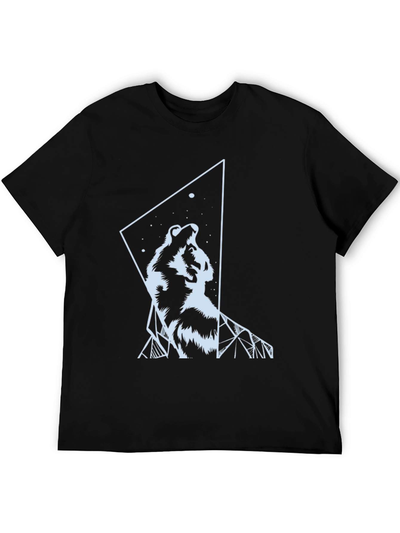 Wolf Graphic Tee - Geometric Design