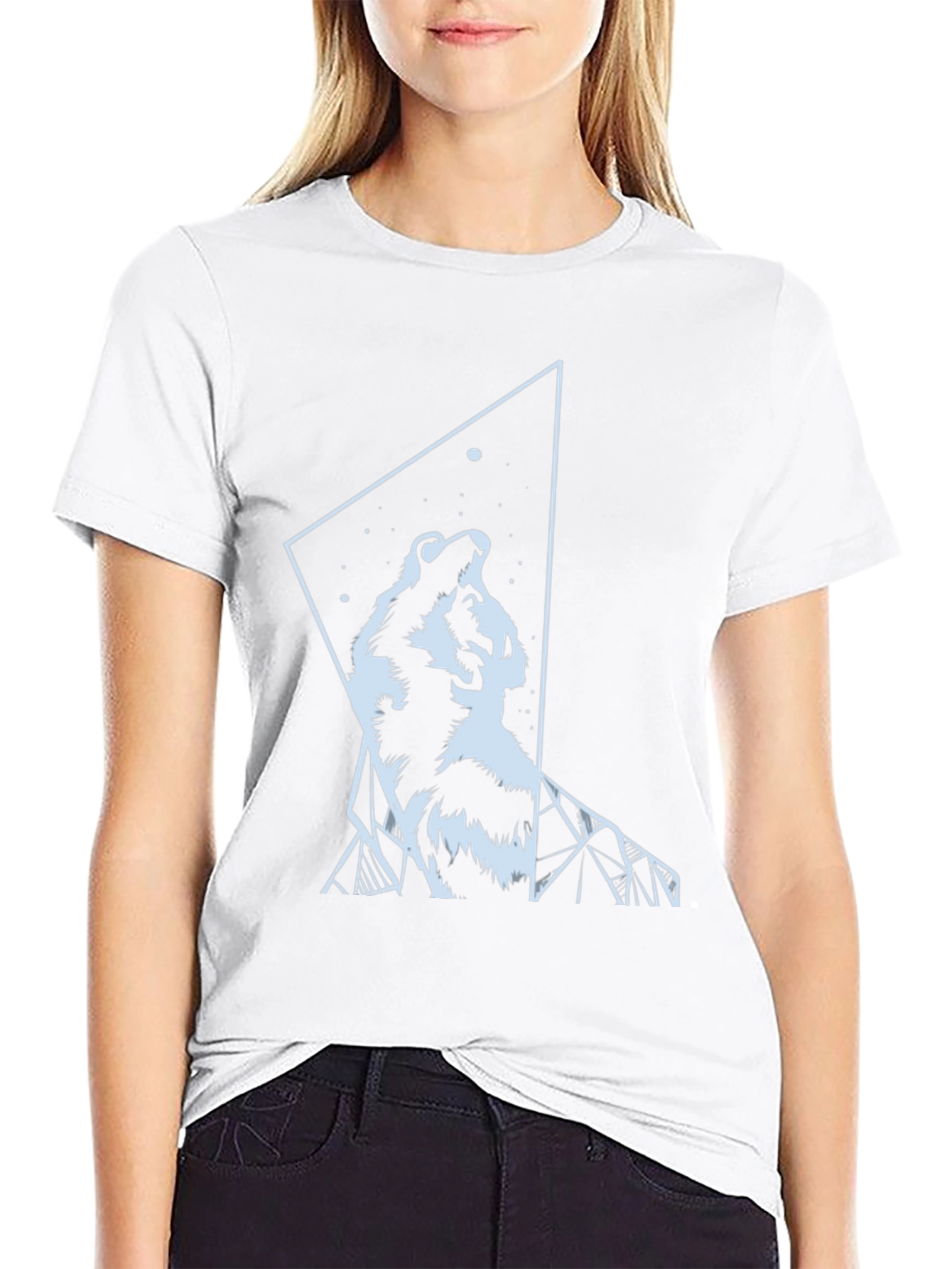 Wolf Graphic Tee - Geometric Design