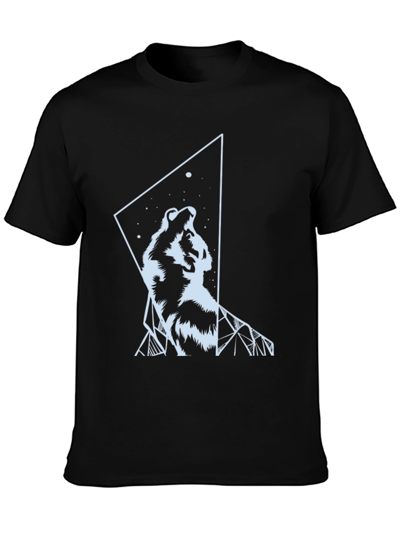 Wolf Graphic Tee - Geometric Design