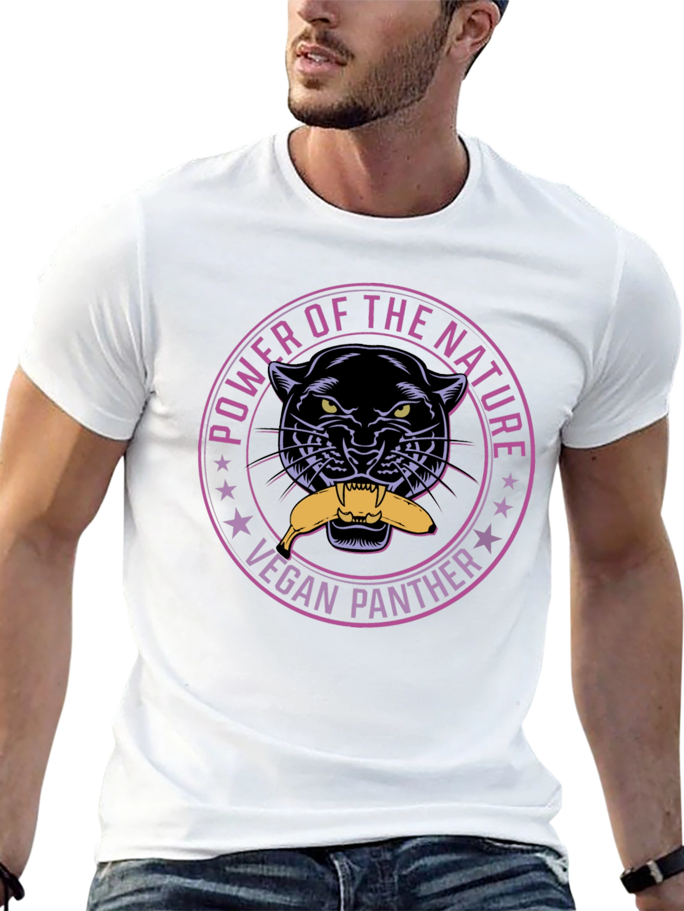 Vegan Panther Power T-Shirt - Nature Lover Tee