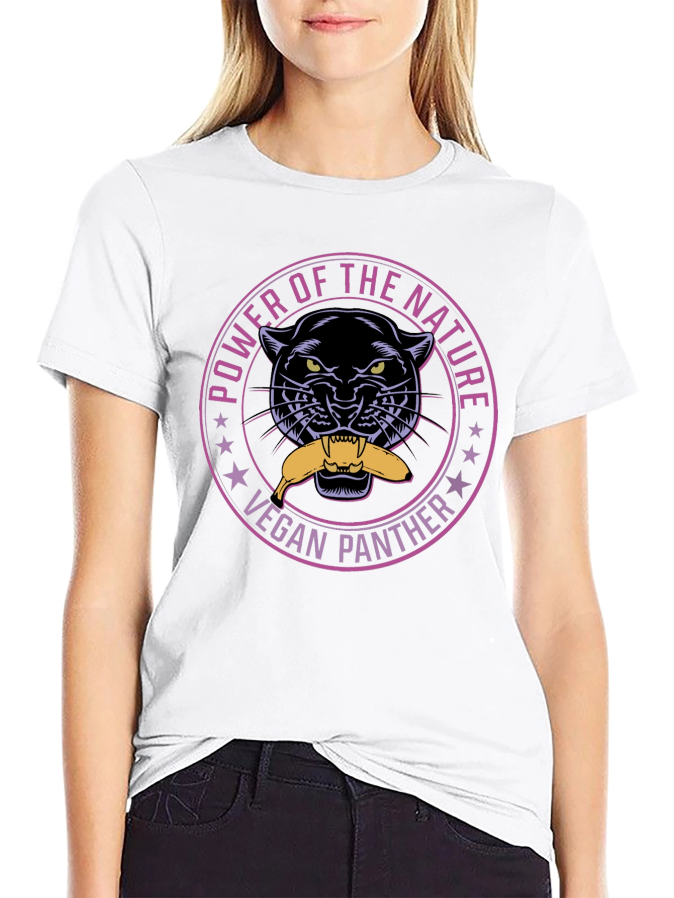 Vegan Panther Power T-Shirt - Nature Lover Tee