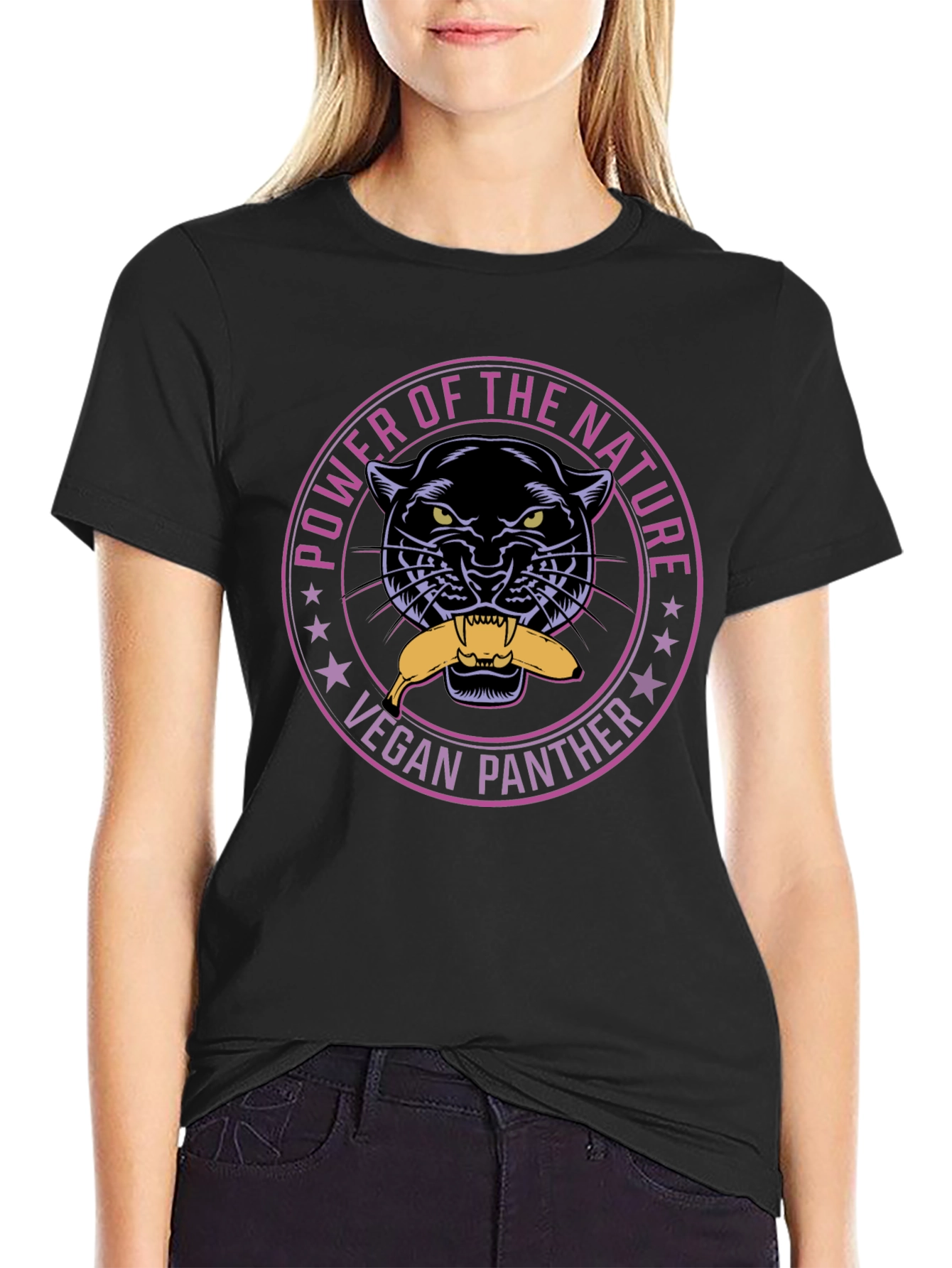 Vegan Panther Power T-Shirt - Nature Lover Tee