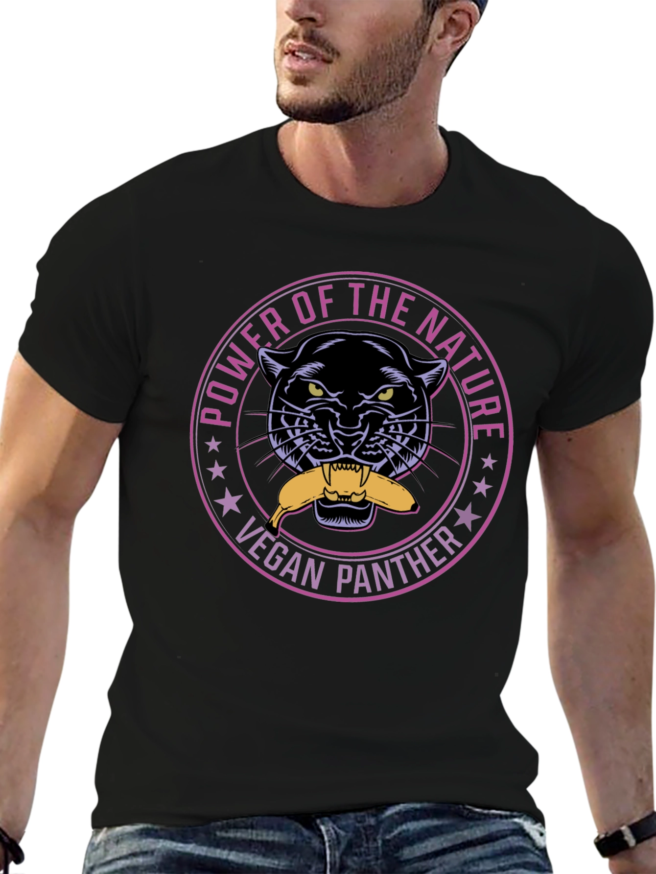 Vegan Panther Power T-Shirt - Nature Lover Tee