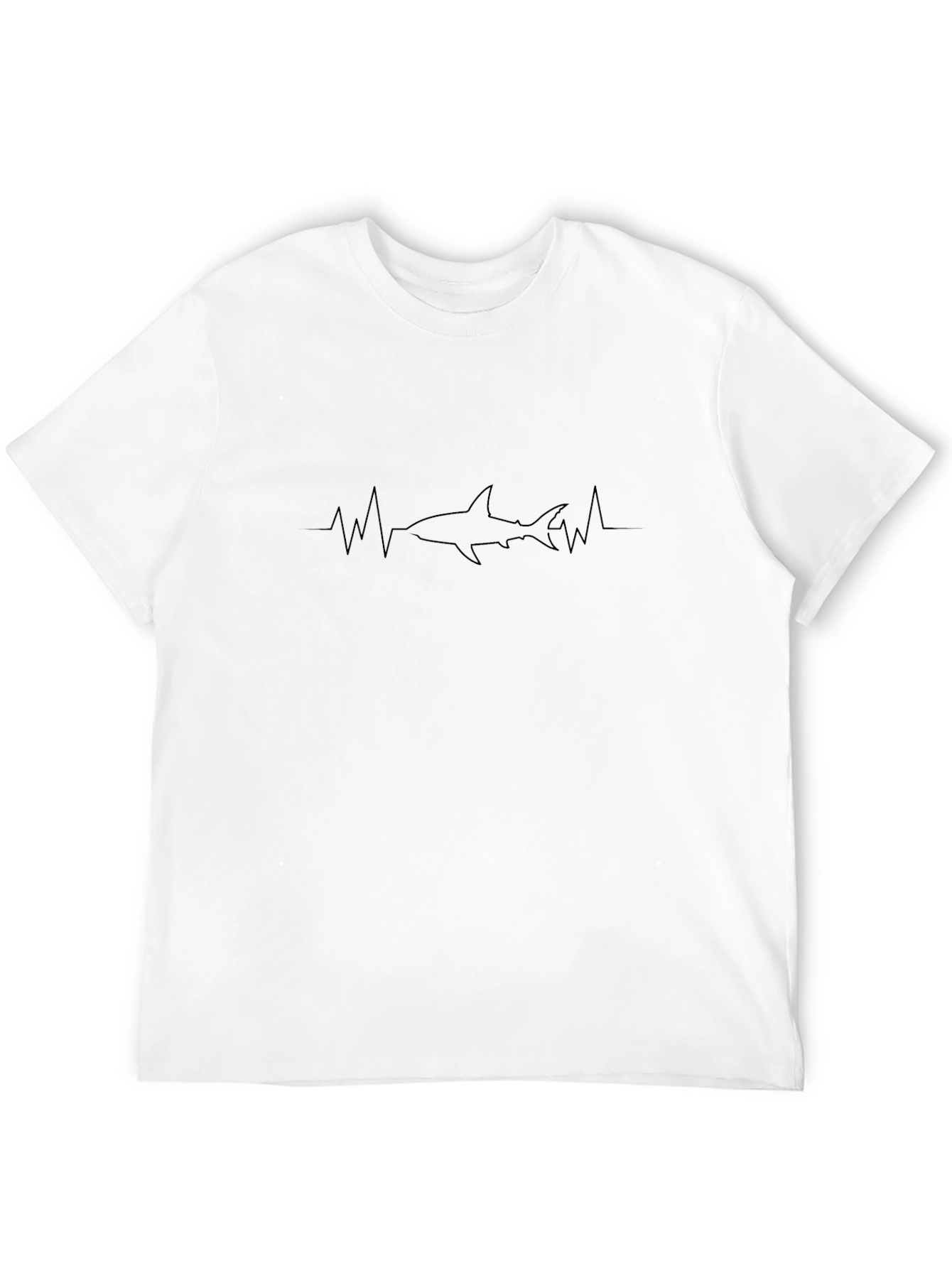 Black T-Shirt with Shark Heartbeat Graphic