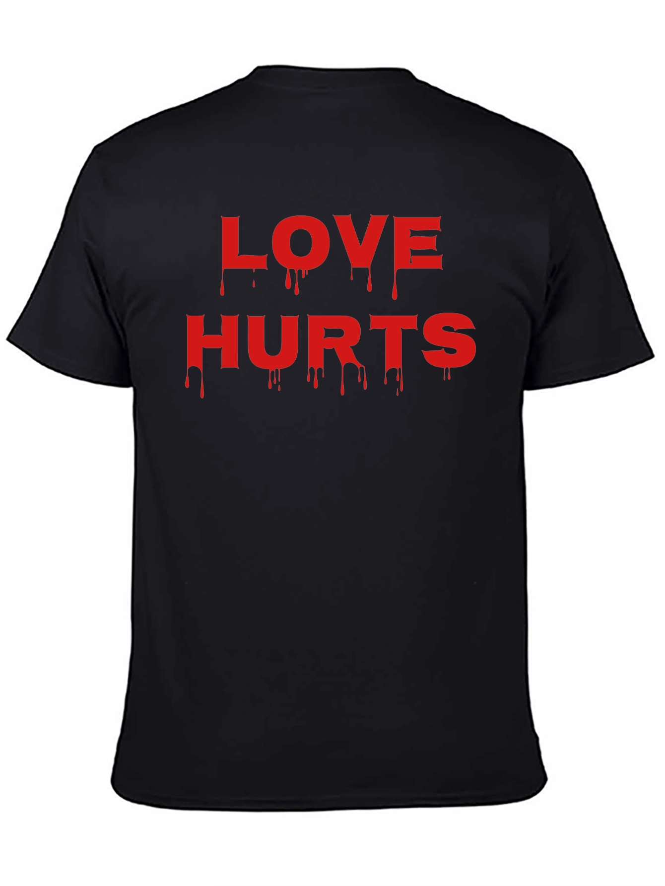 Love Hurts Graphic Tee - Black Crew Neck T-Shirt
