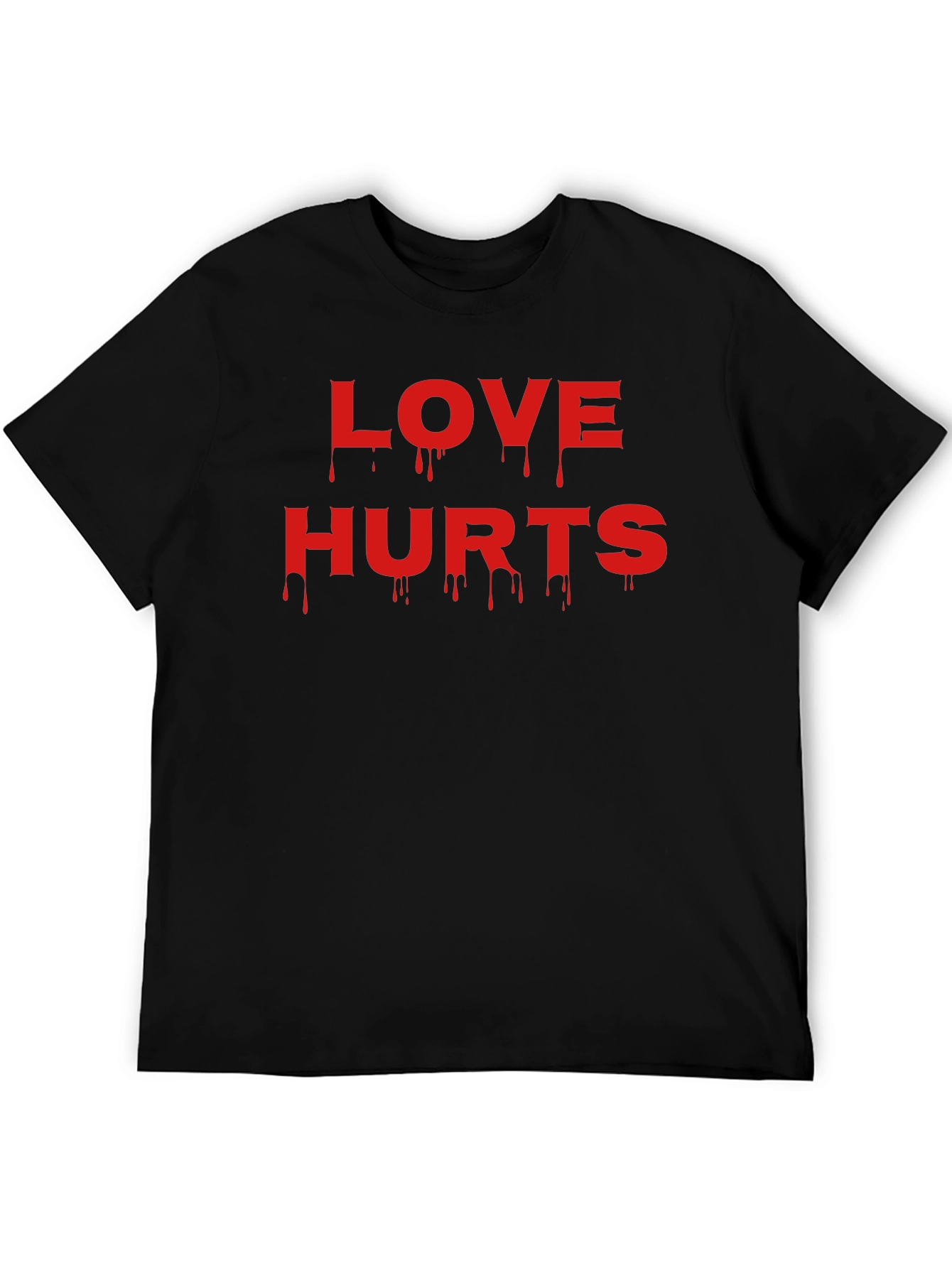 Love Hurts Graphic Tee - Black Crew Neck T-Shirt