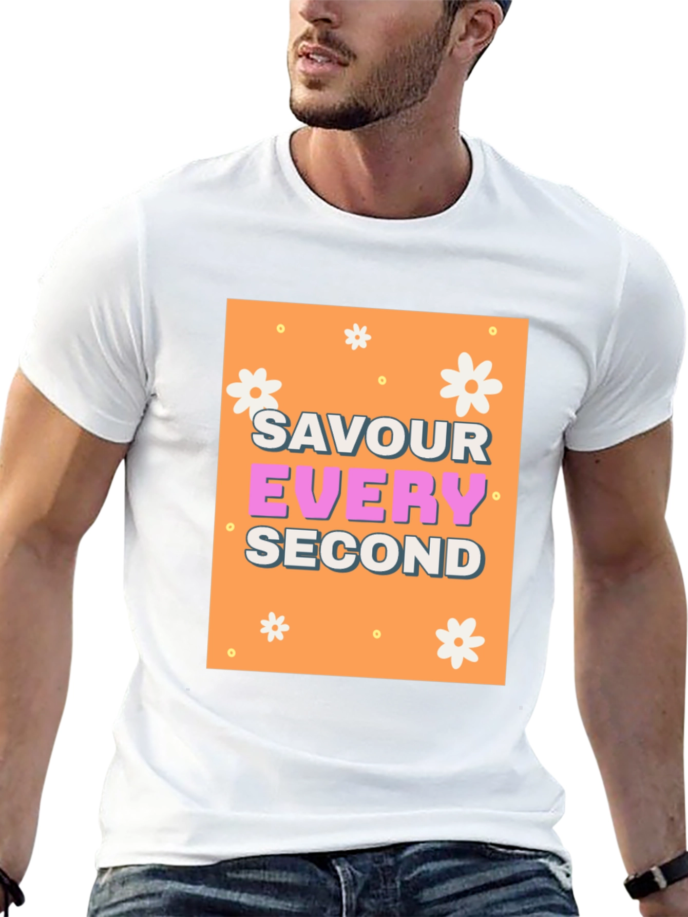 Savour Every Second Graphic Tee - Trendy Positive Vibes