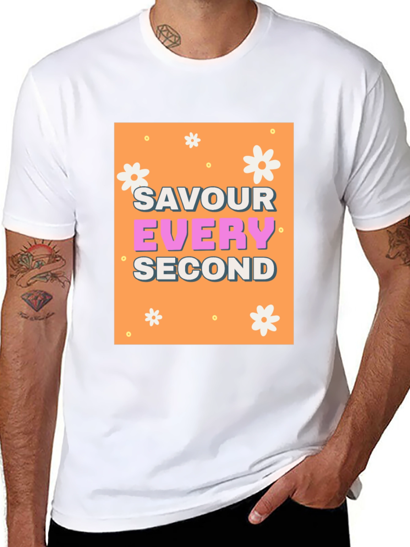 Savour Every Second Graphic Tee - Trendy Positive Vibes