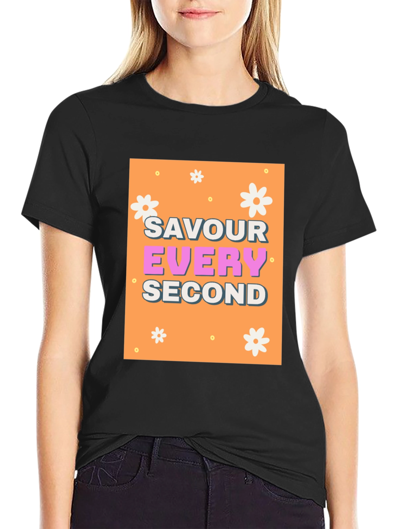 Savour Every Second Graphic Tee - Trendy Positive Vibes