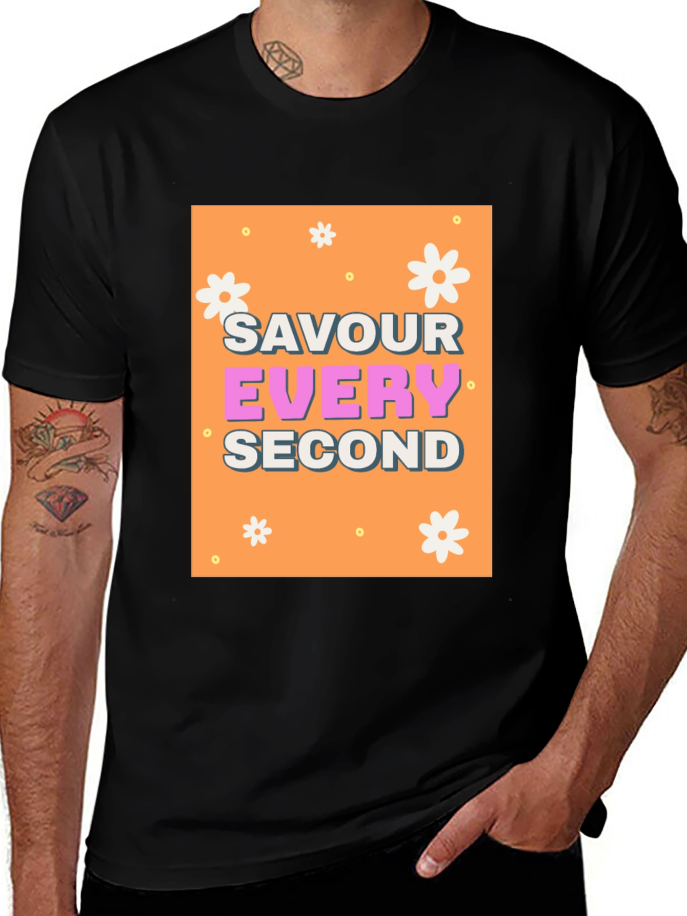 Savour Every Second Graphic Tee - Trendy Positive Vibes
