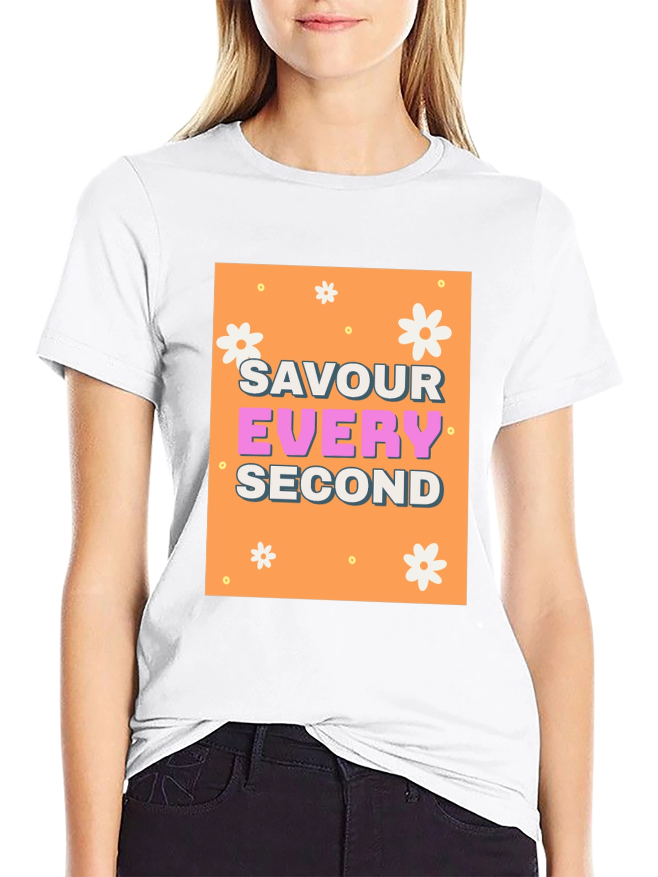 Savour Every Second Graphic Tee - Trendy Positive Vibes