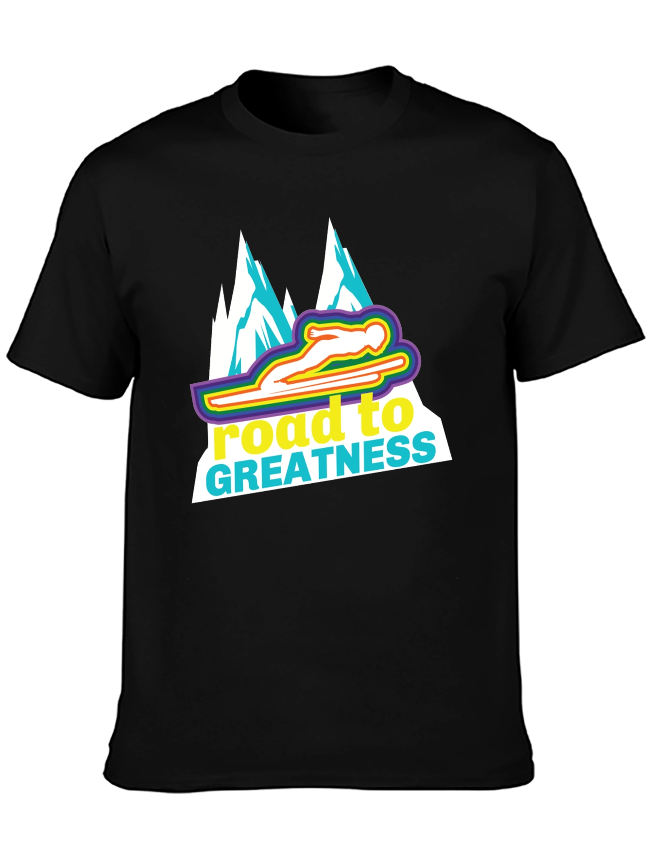 Road to Greatness Ski Jumper Graphic T-Shirt