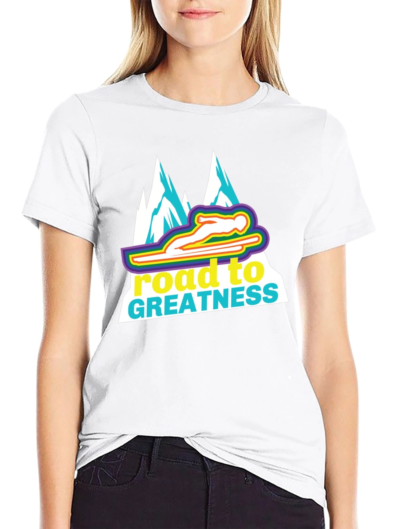 Road to Greatness Ski Jumper Graphic T-Shirt