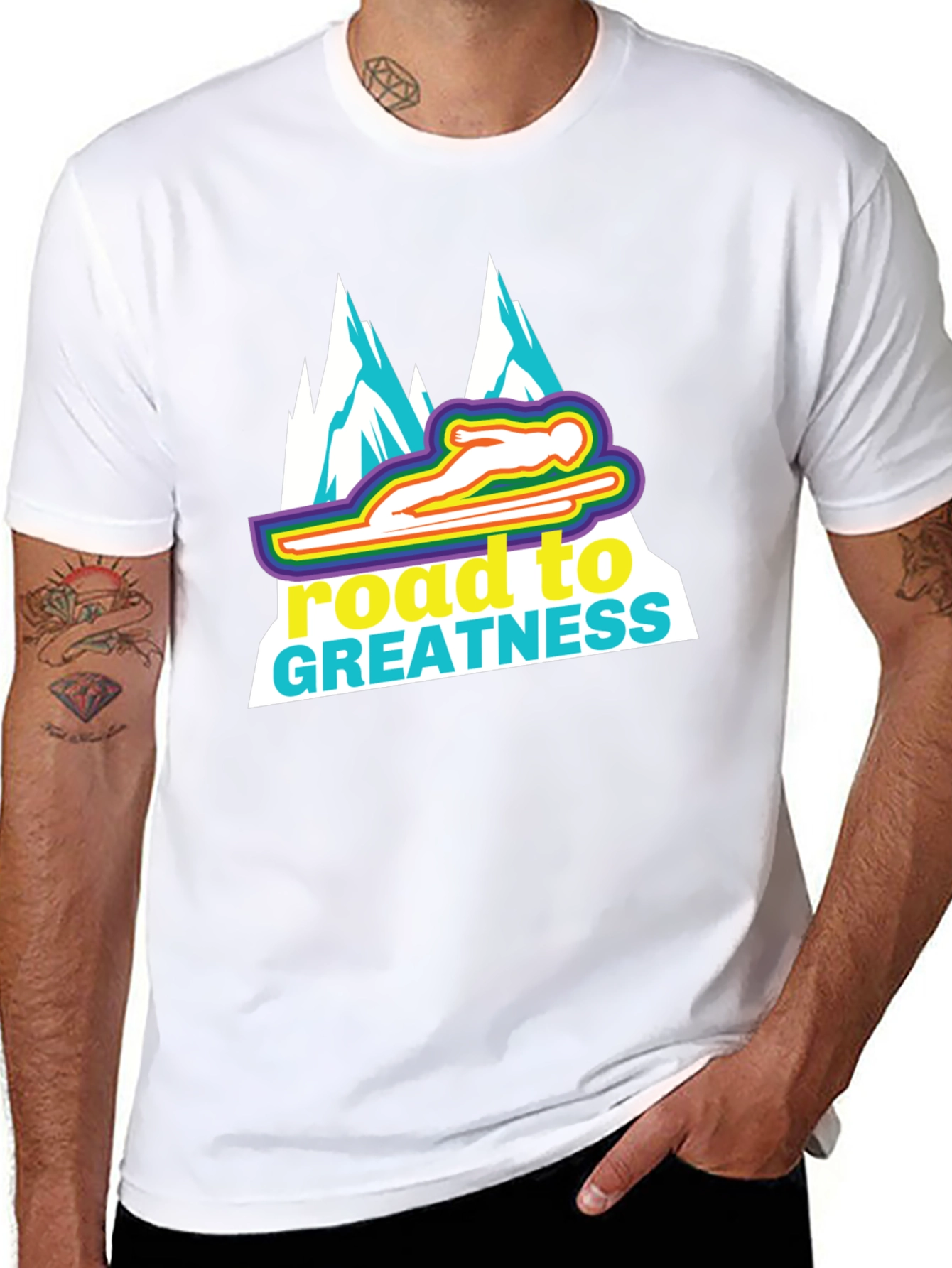 Road to Greatness Ski Jumper Graphic T-Shirt