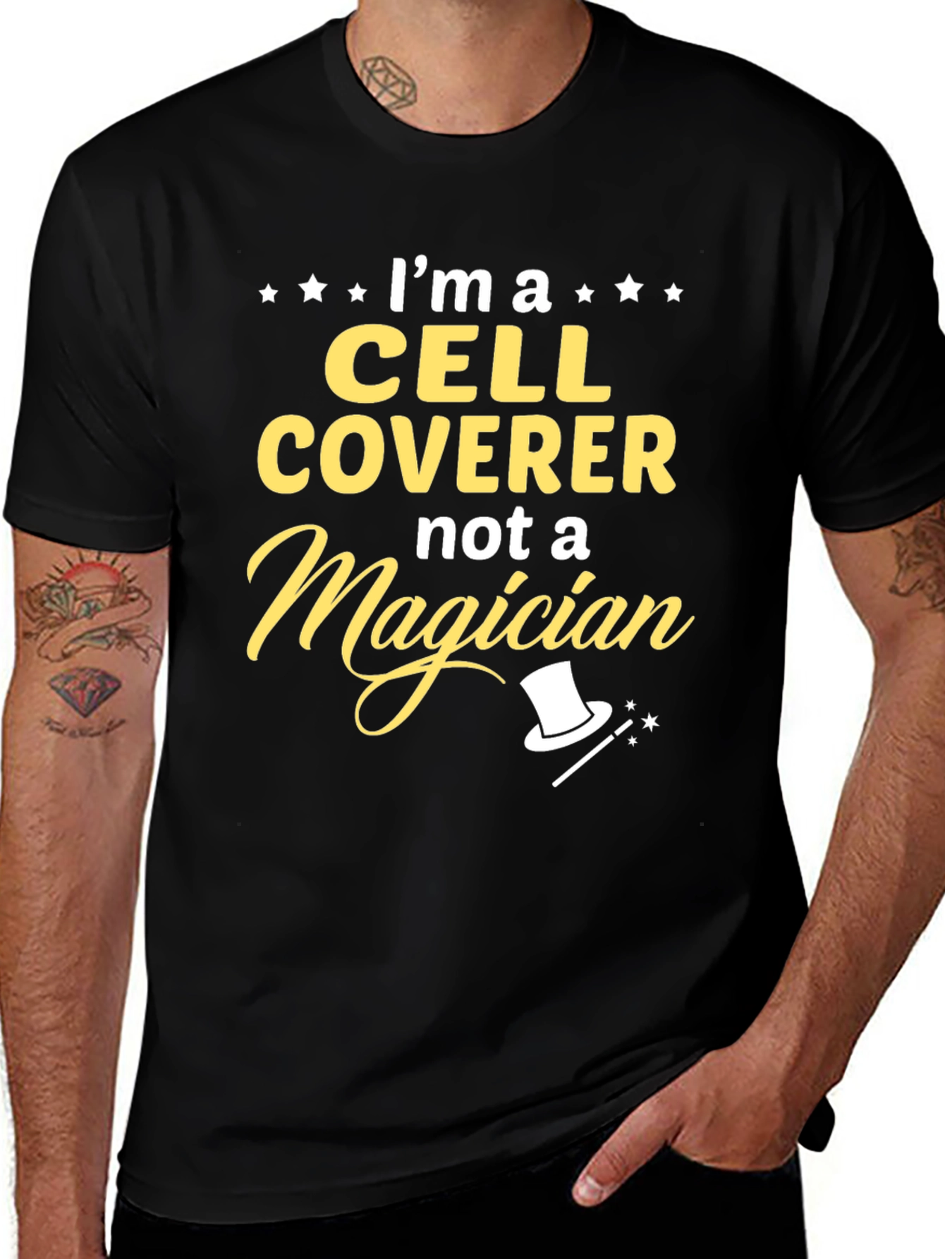 Cell Coverer T-Shirt - Not a Magician Funny Tee