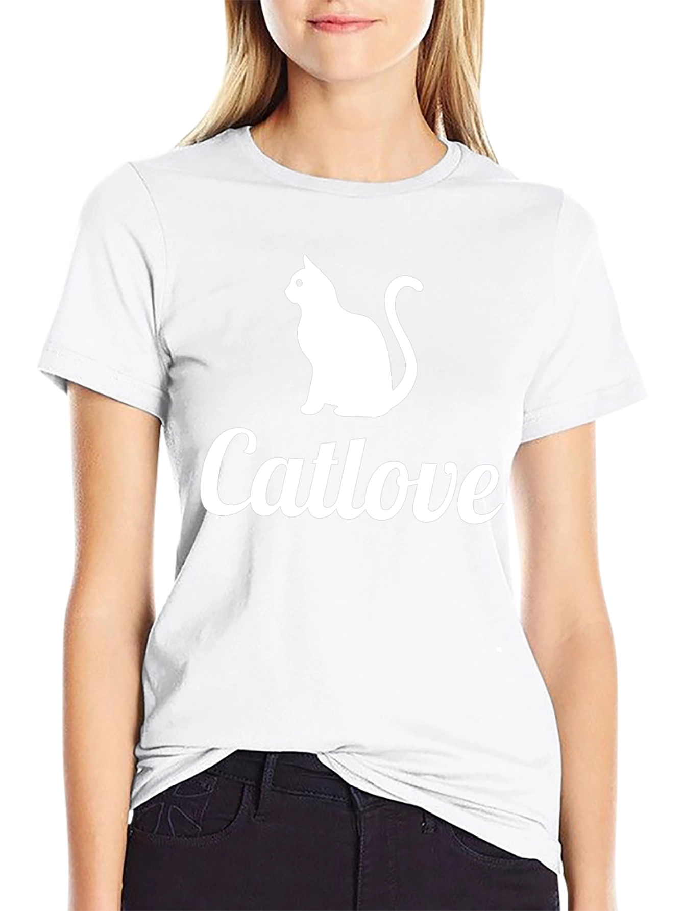 Catlove Graphic Tee - Black Cotton T-Shirt