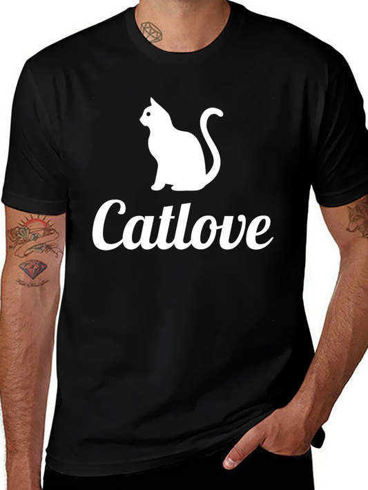 Catlove Graphic Tee - Black Cotton T-Shirt