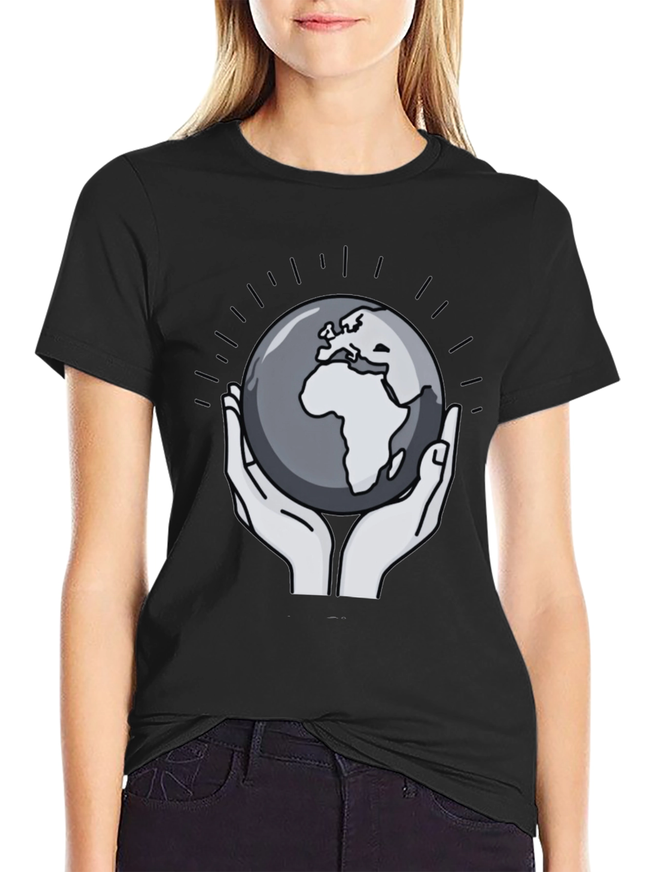 Earth in Our Hands Graphic Tee - Black