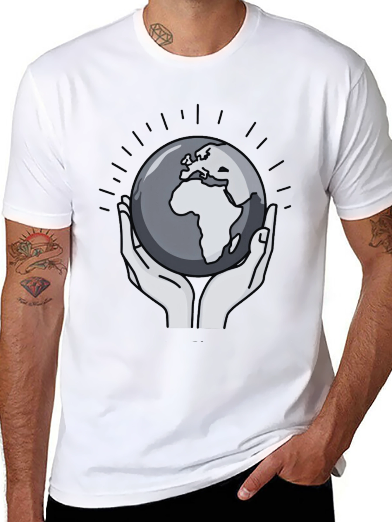 Earth in Our Hands Graphic Tee - Black