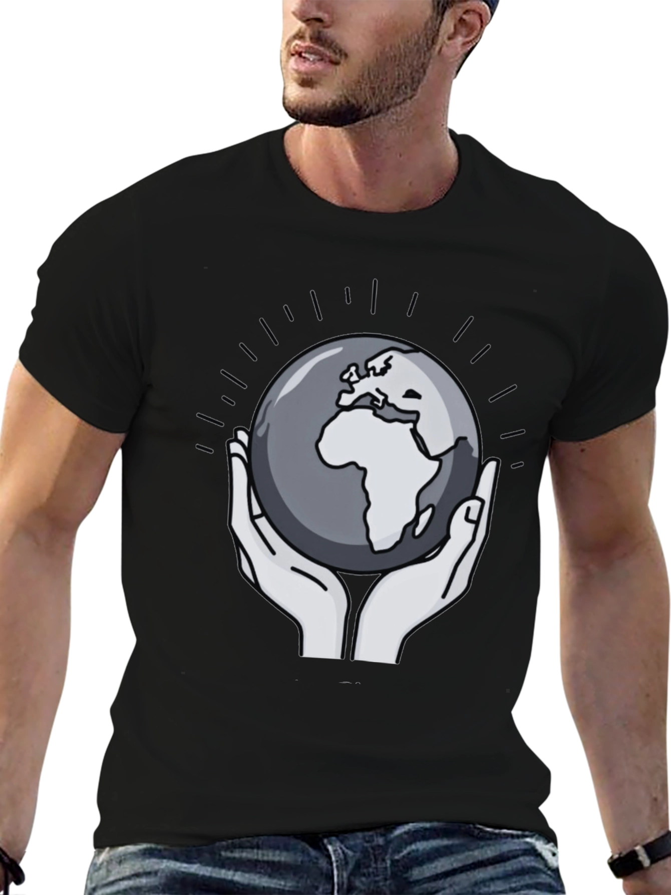 Earth in Our Hands Graphic Tee - Black