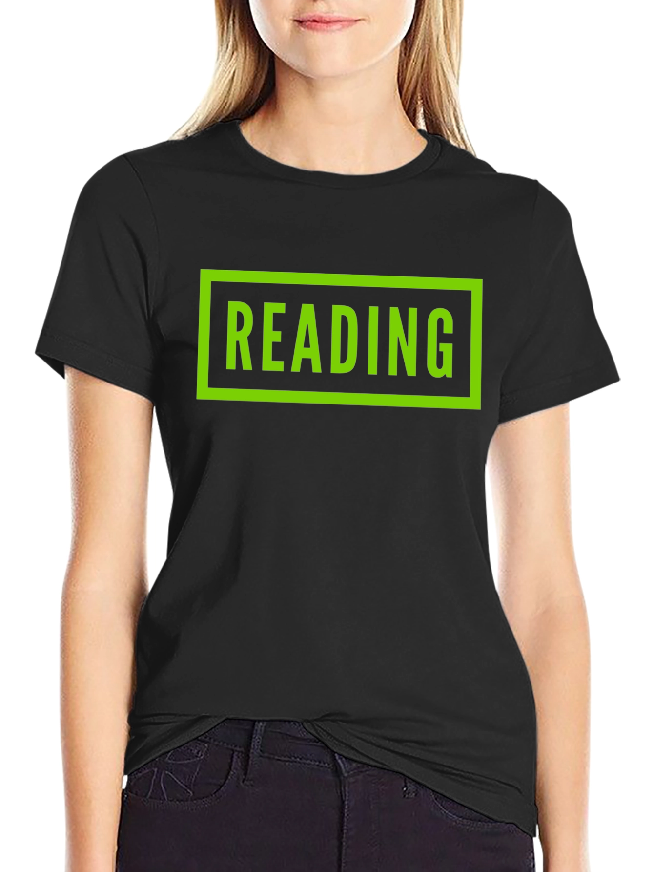 Reading Graphic Tee - Black Cotton T-Shirt
