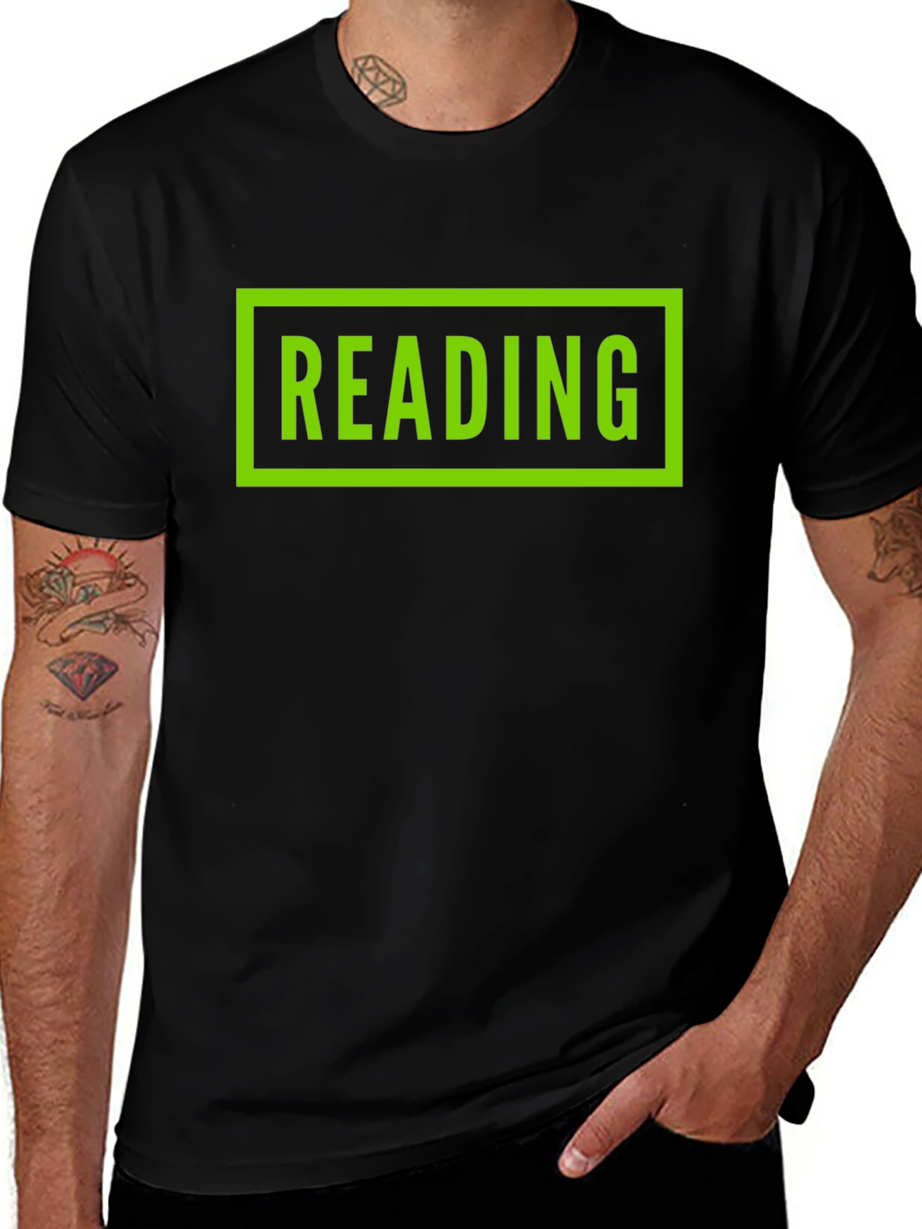Reading Graphic Tee - Black Cotton T-Shirt