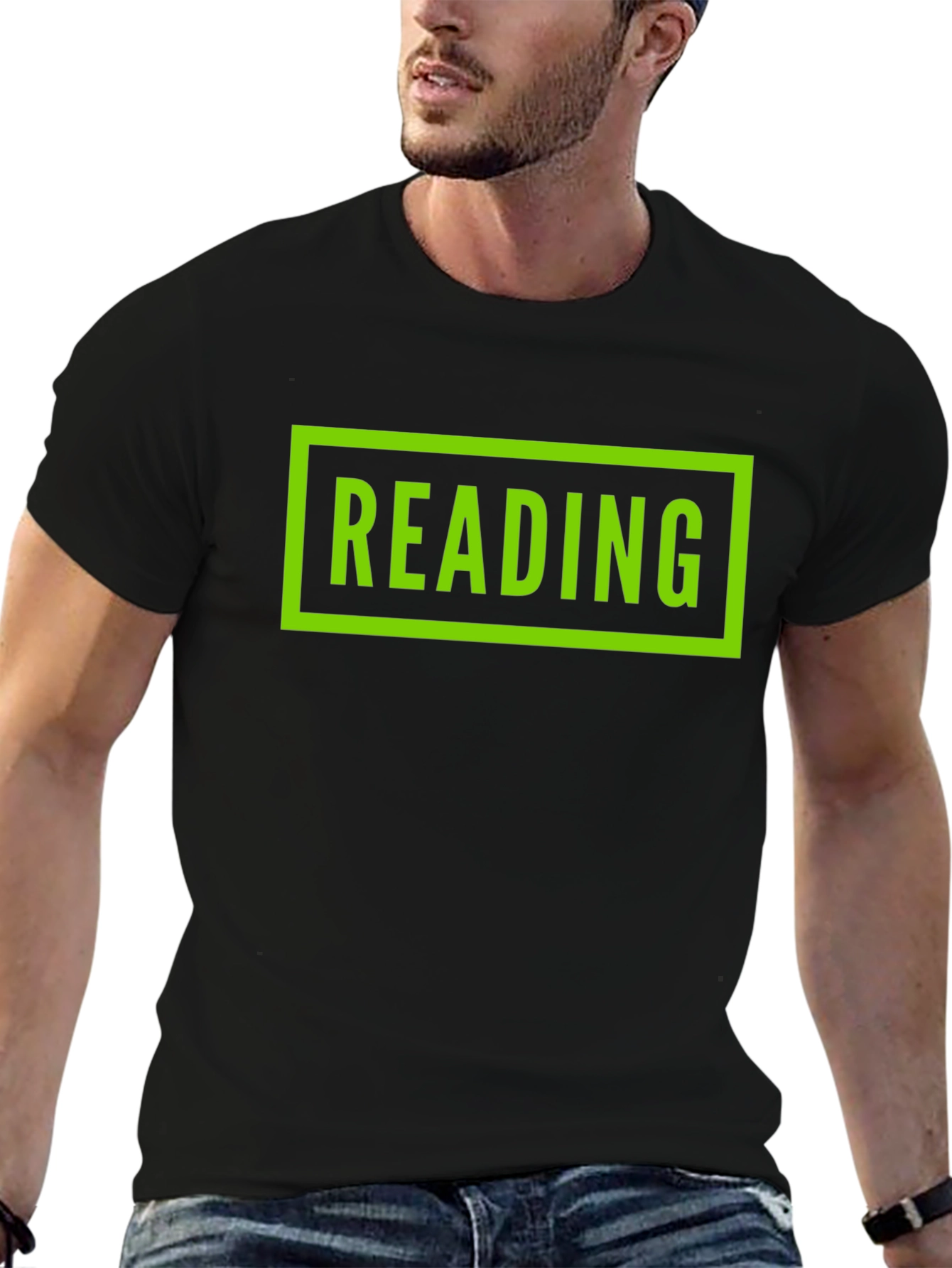 Reading Graphic Tee - Black Cotton T-Shirt