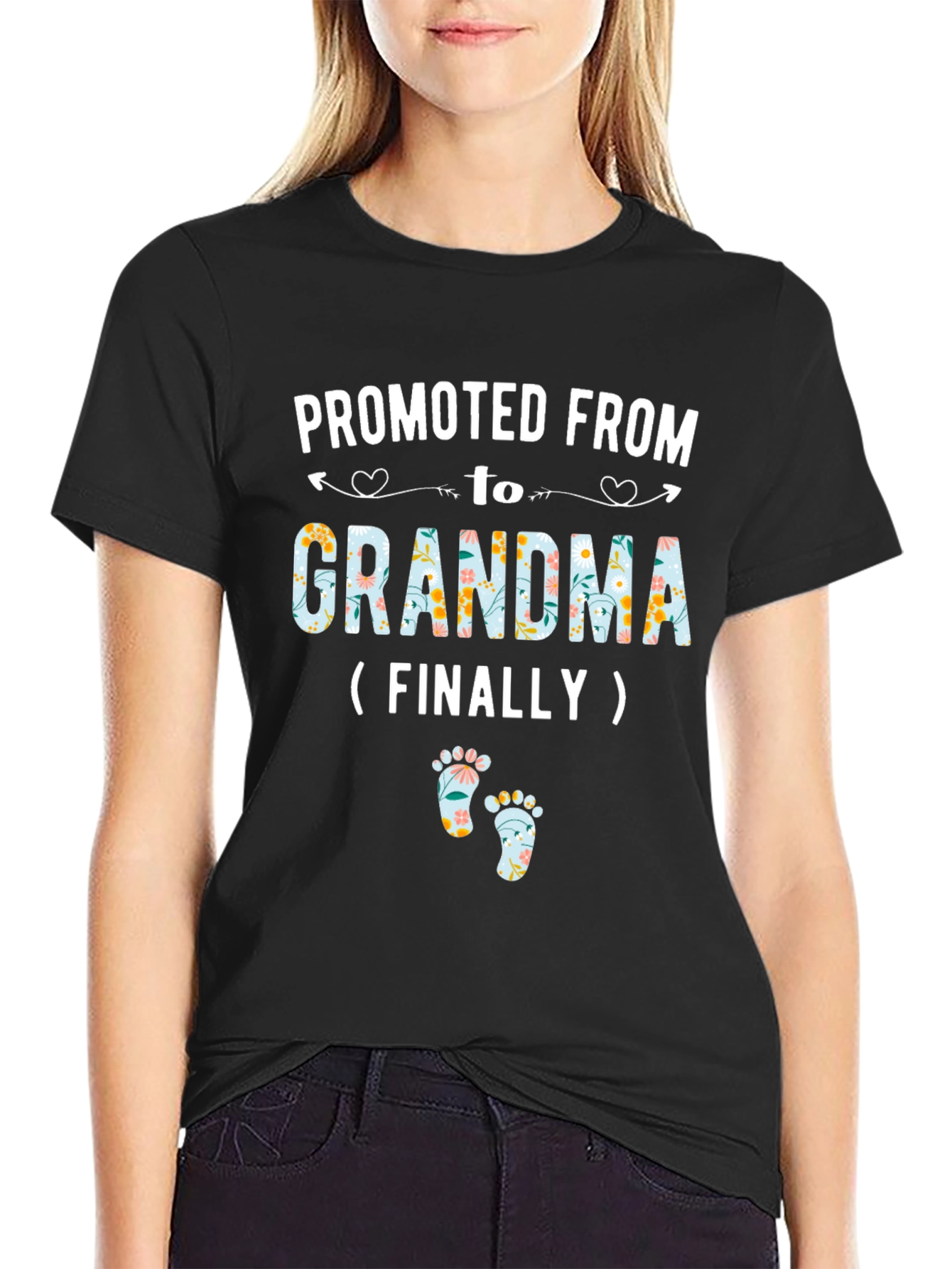 Promoted to Grandma Floral T-Shirt
