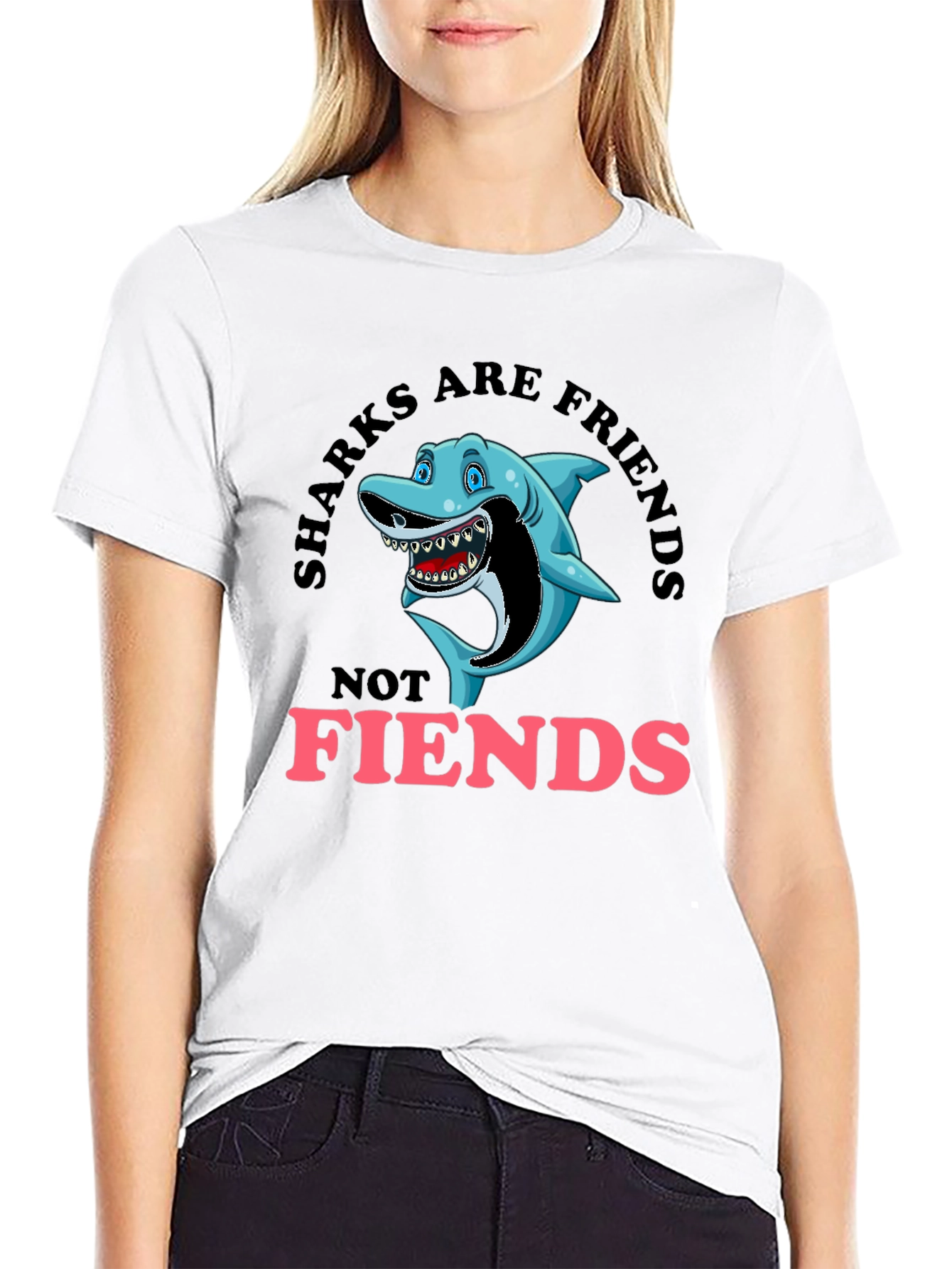 Sharks Are Friends Graphic T-Shirt