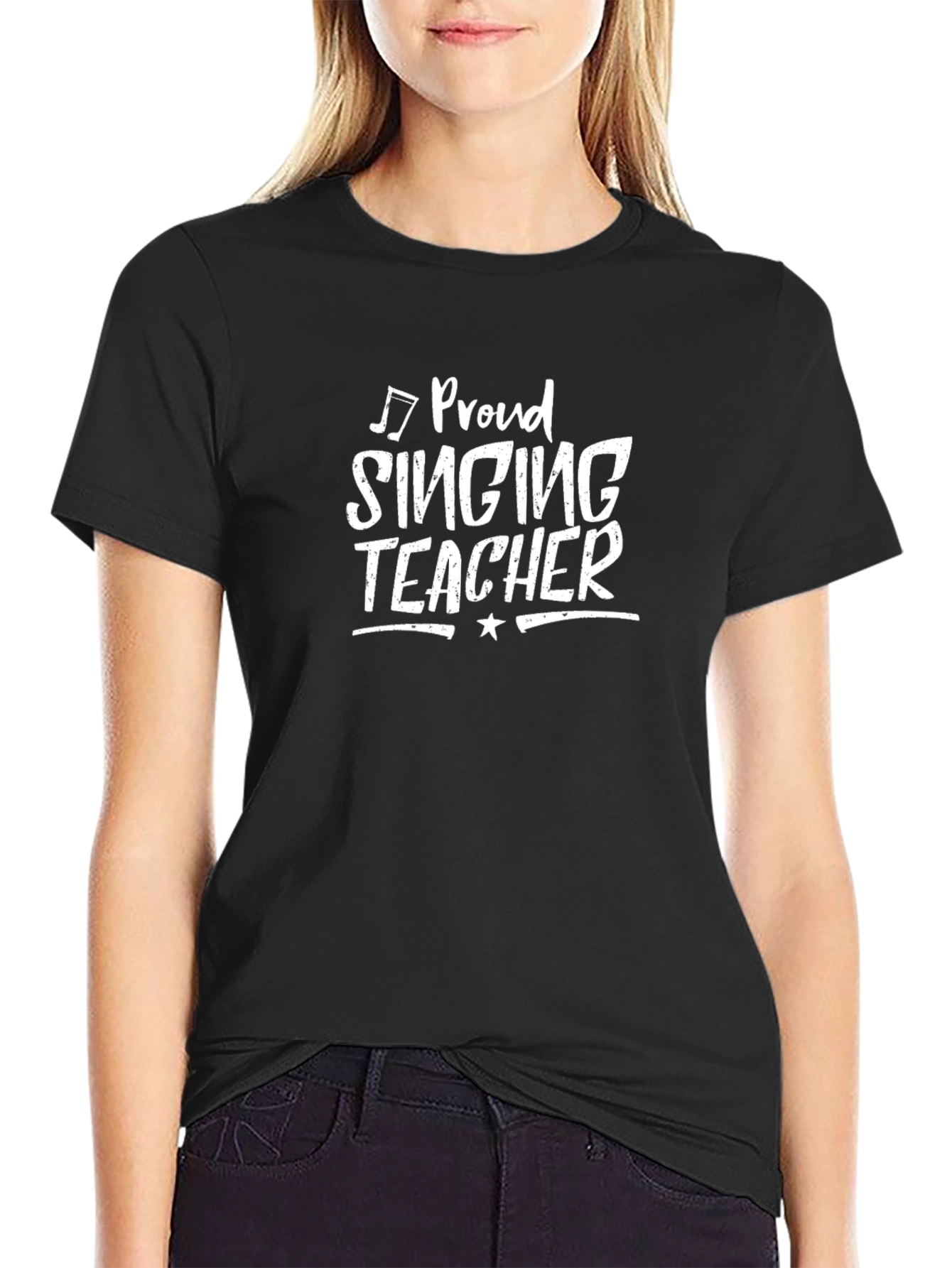 Proud Singing Teacher Black T-Shirt